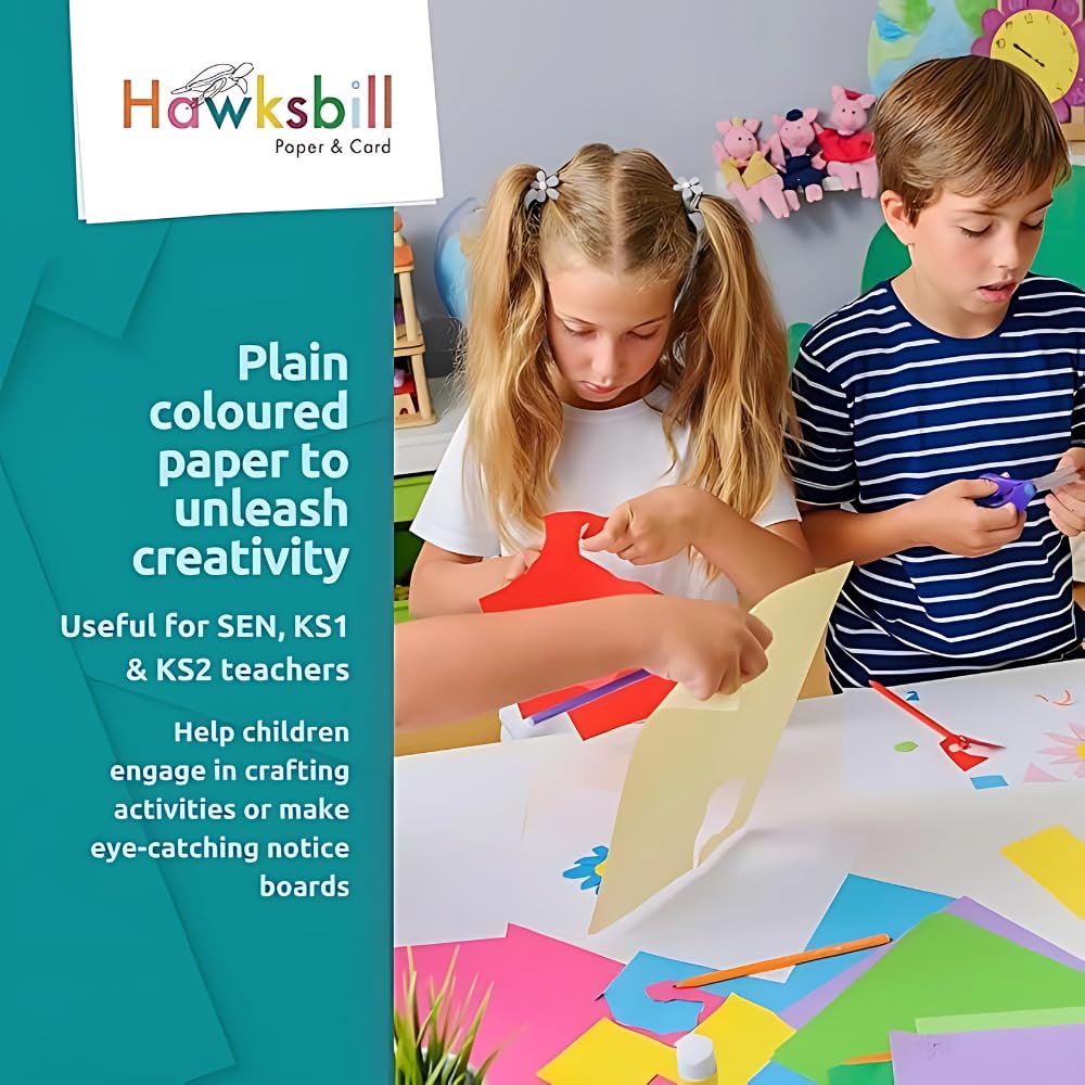 Hawksbill A4 Pastel Cardstock - 225GSM, 50 Sheets | Smooth Finish for Crafts & Office Use 5