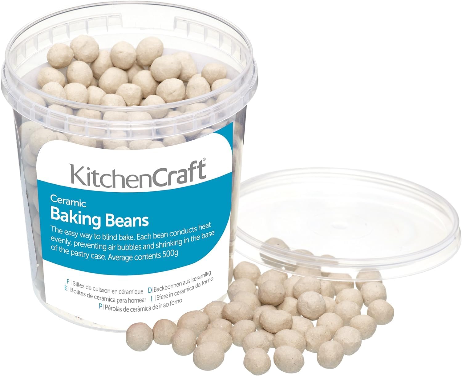 KitchenCraft Ceramic Baking Beans - 500g for Blind Baking | Reusable & Heat Resistant 1