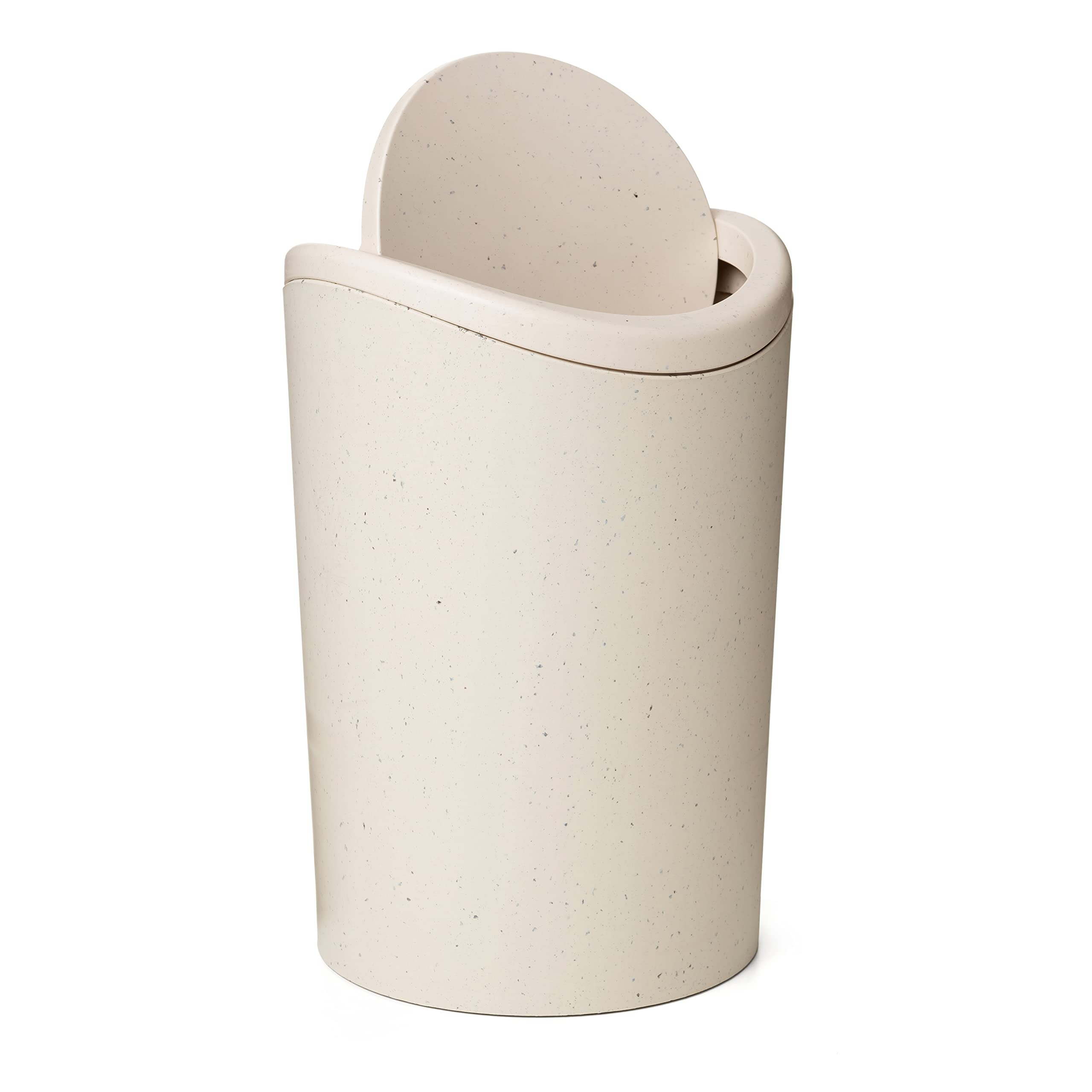 TATAY Bathroom Bin with Swing Lid | 6L Capacity | Beige Polypropylene | Made in Spain 2