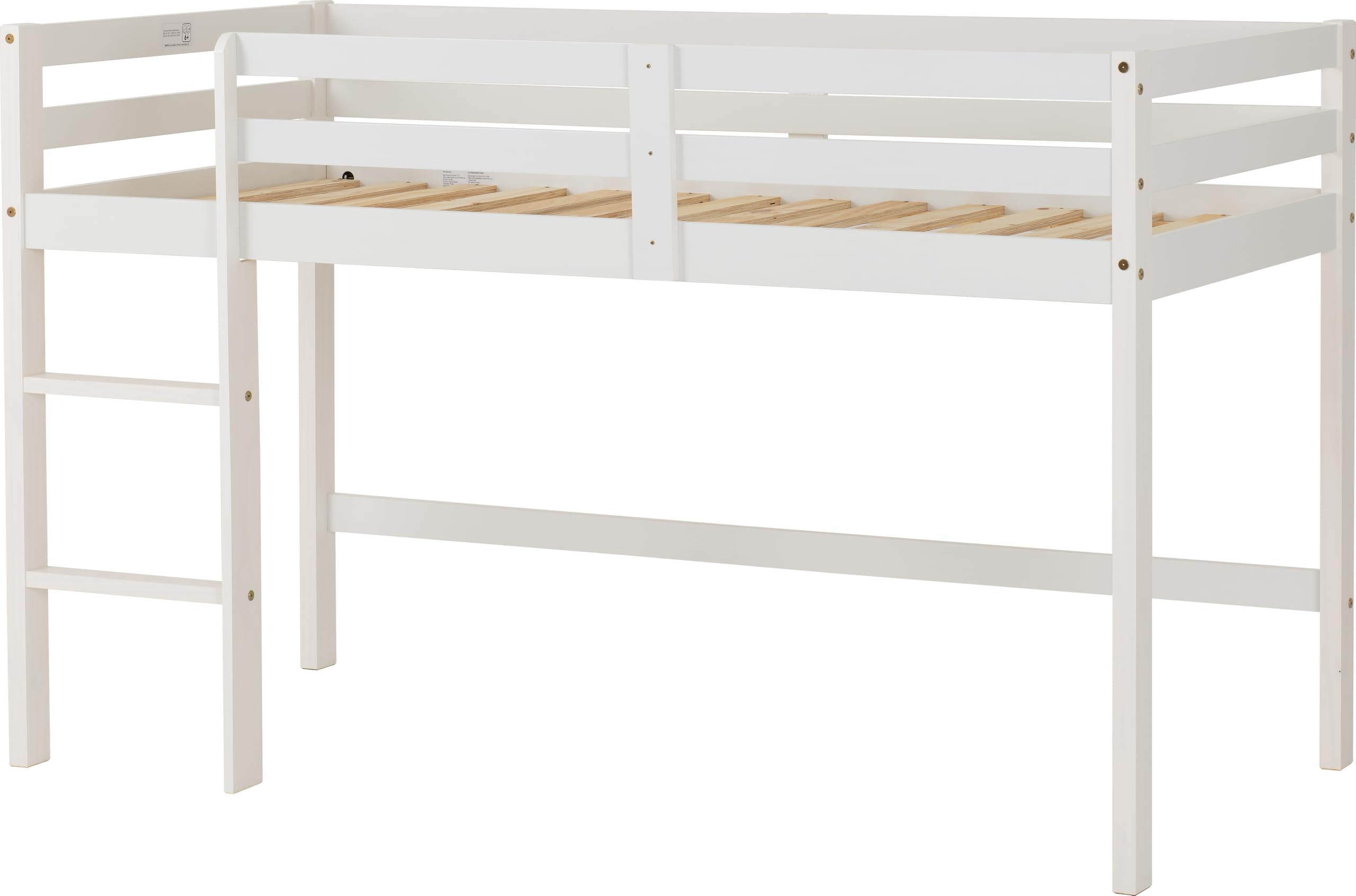 Seconique Panama Mid Sleeper Bed Frame - Single Size, Pine Wood, White Finish 7