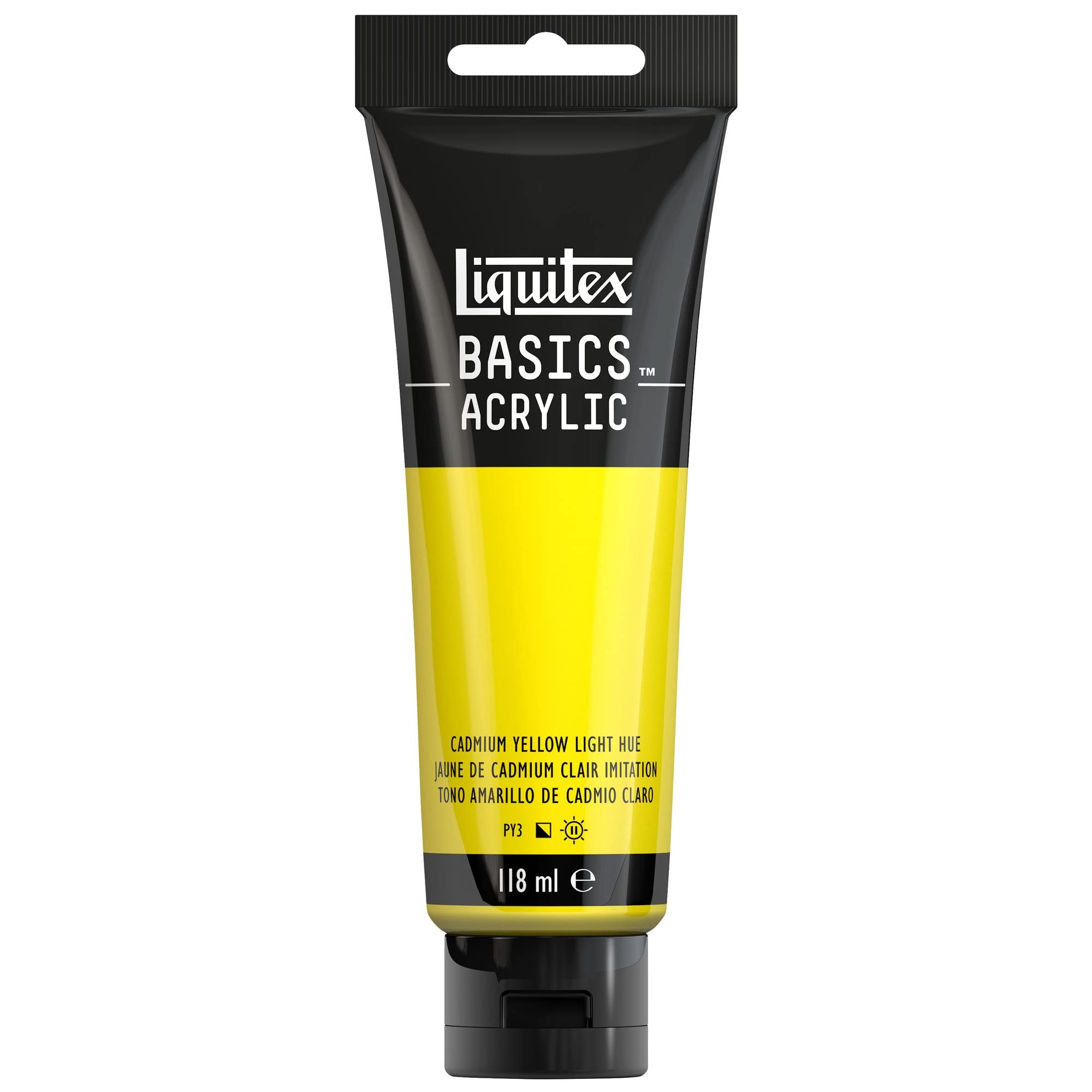 Liquitex BASICS Acrylic Paint - Cadmium Yellow Light Hue | 118 ml Tube | Fade Resistant 1