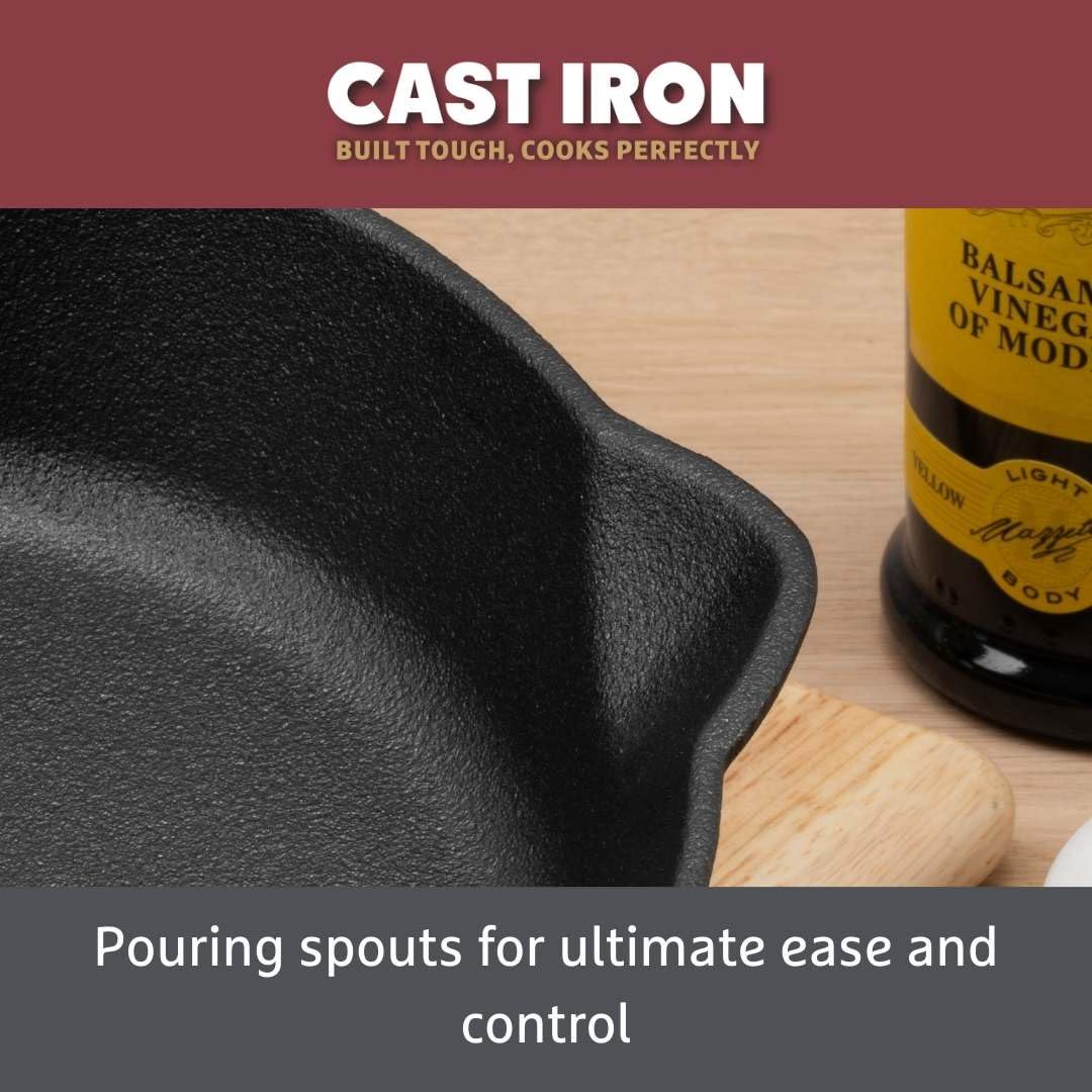 Prestige Cast Iron Frying Pan - 22 cm, Pre-Seasoned, Induction & Oven Safe 7