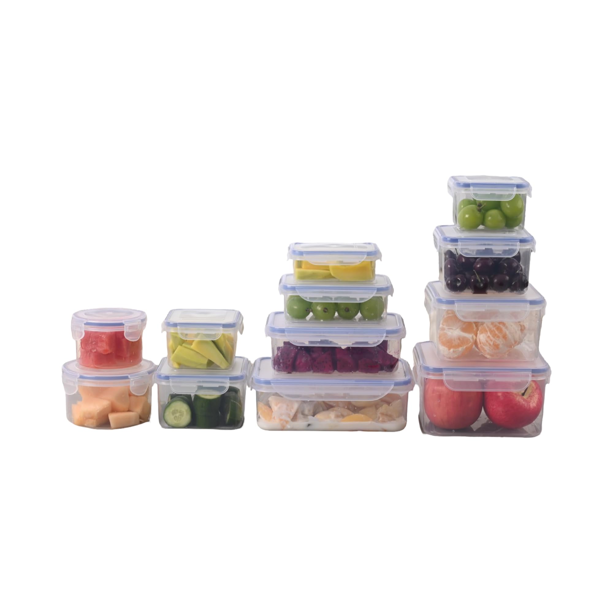BARGAIN FACTORY Food Storage Container Set - 12 Containers, Airtight & Leak Resistant, BPA Free Plastic 2