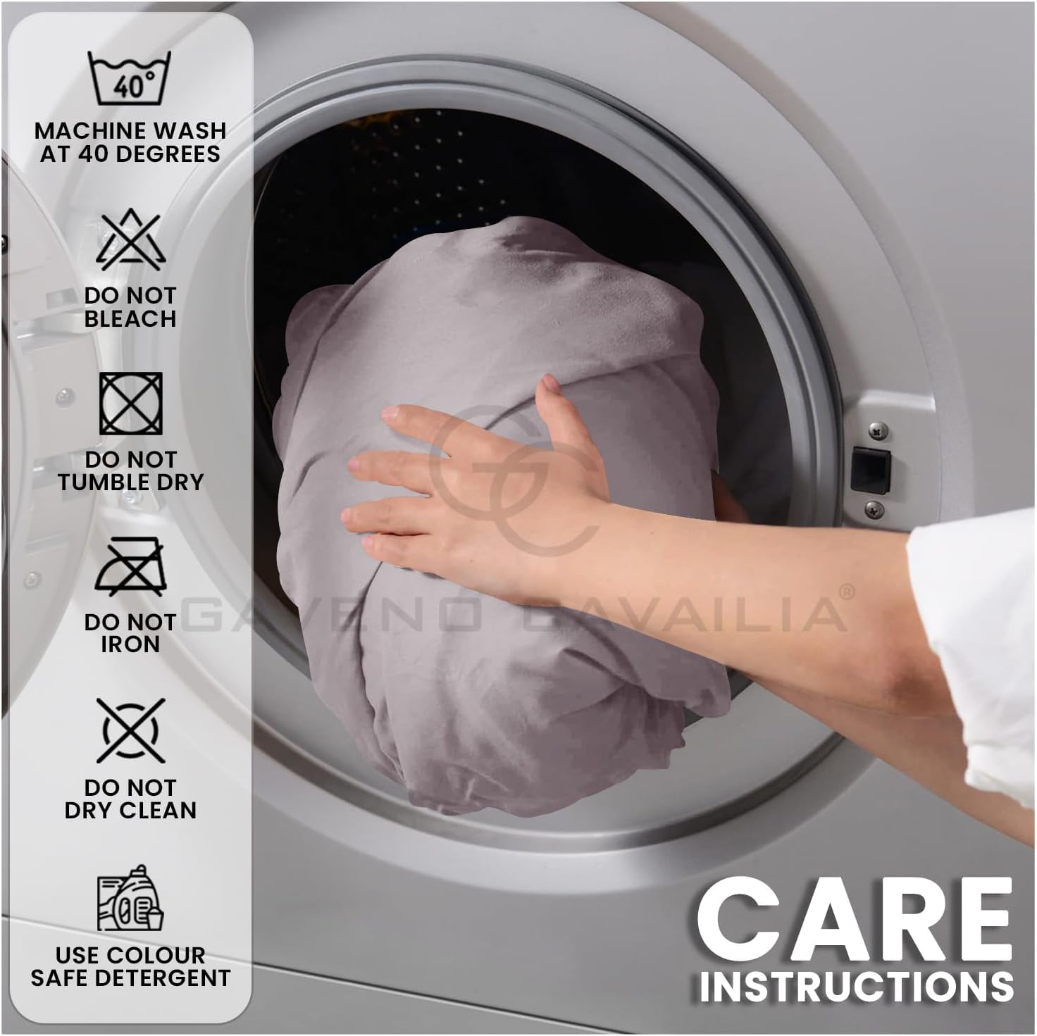 GC GAVENO CAVAILIA 4Ft Fitted Sheet - 25cm Deep | Polycotton | Grey 5