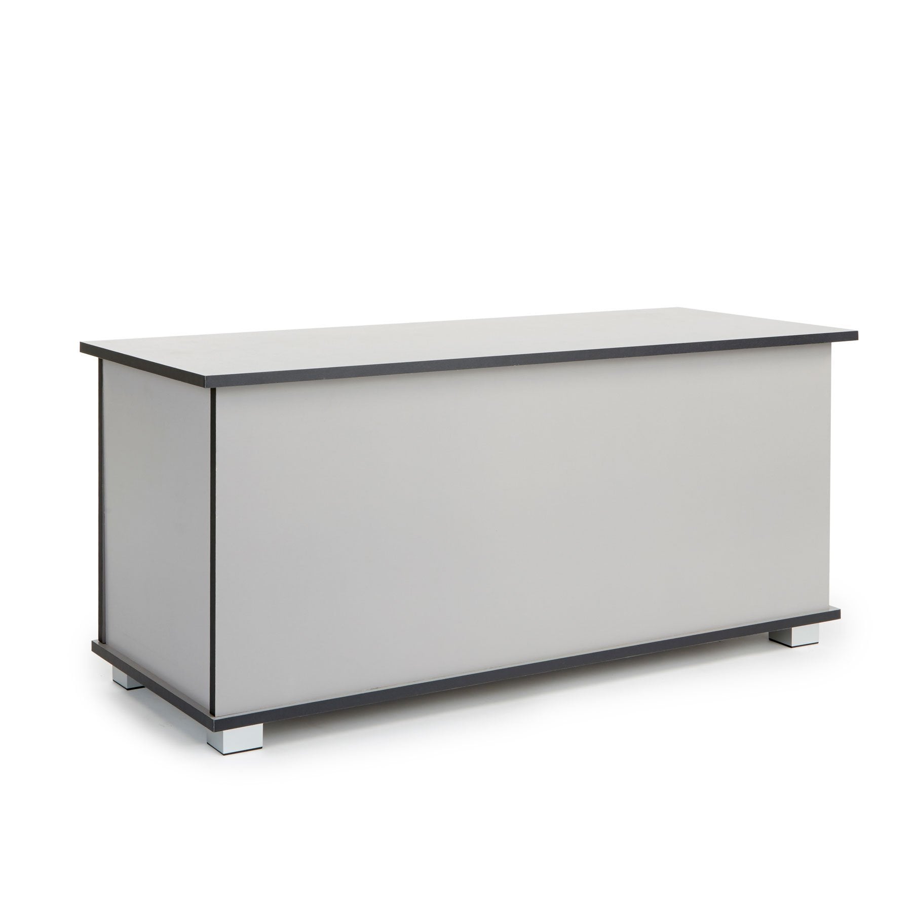 Home Source Large Wooden Storage Chest Ottoman - Grey | 100cm W x 40cm D 6