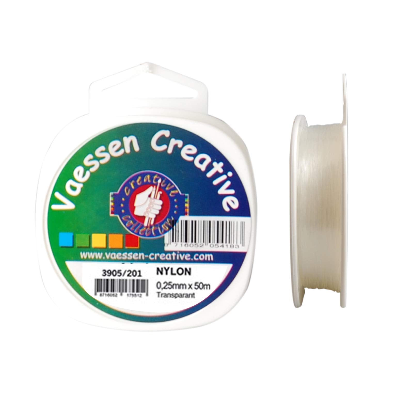 Vaessen Creative Nylon Thread - Transparent, Tear-Resistant for Jewellery Making & Crafts | 0.25mm x 50m 1
