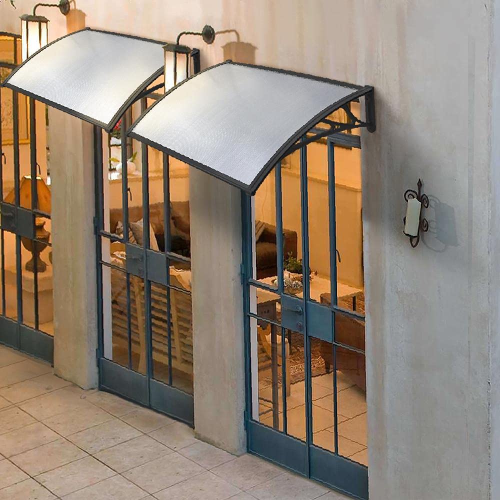 Yaheetech Modern Door & Window Canopy Awning | Polycarbonate | 120 x 80 cm | Rust-Free Aluminum Frame 7