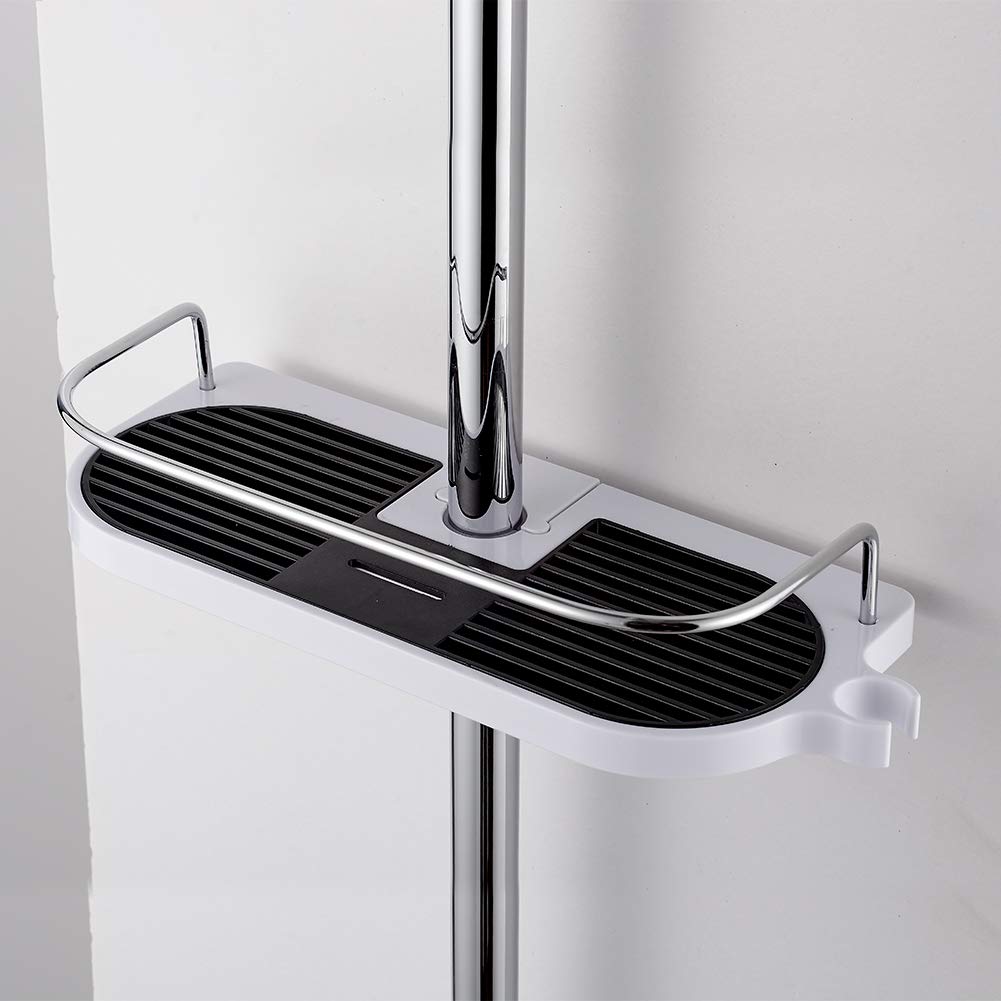 Ibergrif M34032 Shower Organiser - No Drilling, Adjustable Height | Fits 19-25mm Rail | Max Load 8kg 3