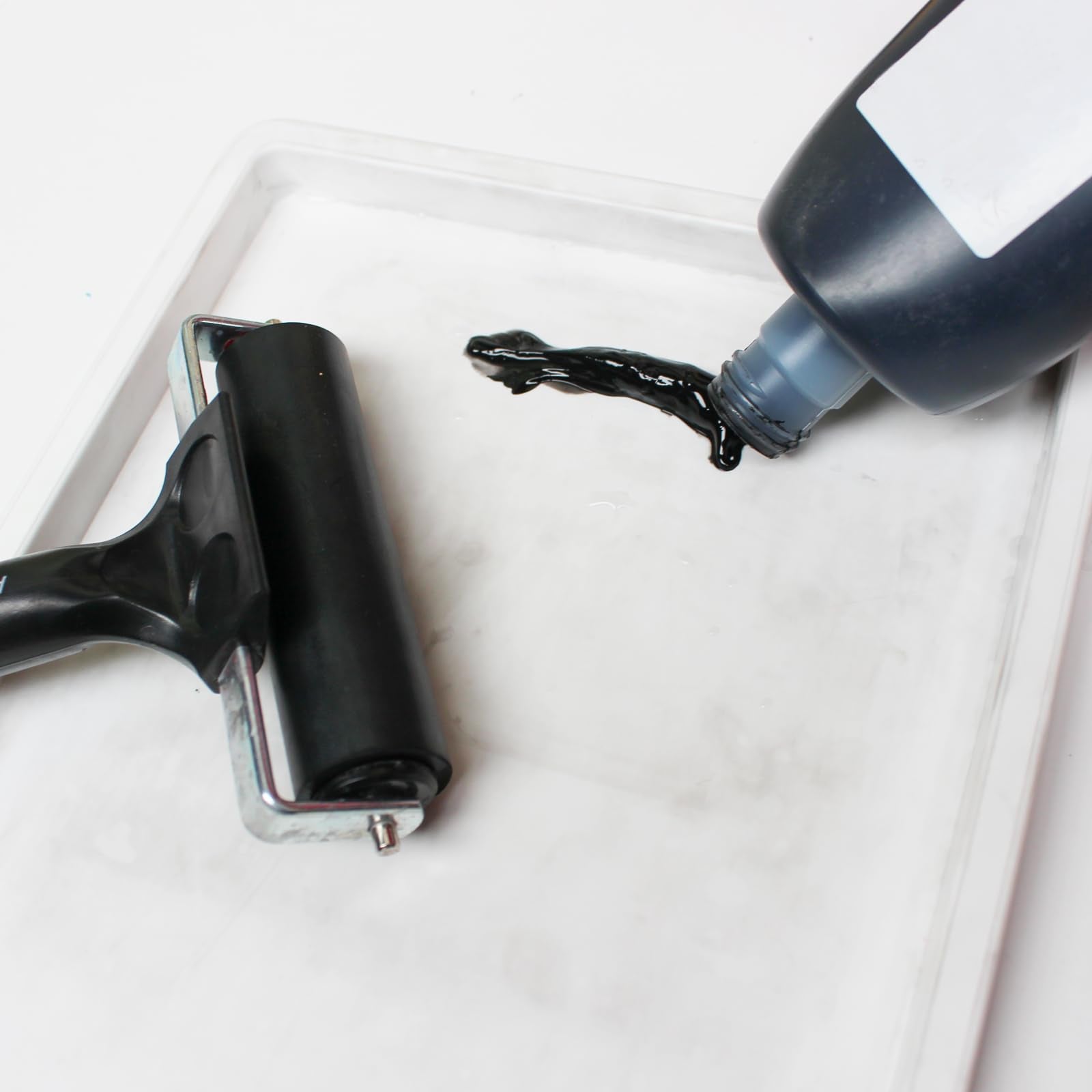 Artway Rubber Brayer Roller - 20cm Black | Ideal for Relief & Lino Printmaking 5