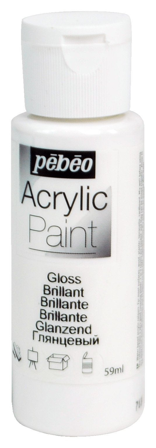 PEBEO Acrylic Paint - White Gloss 59ml | Permanent on Wood, Paper, Canvas | Non-Toxic 2