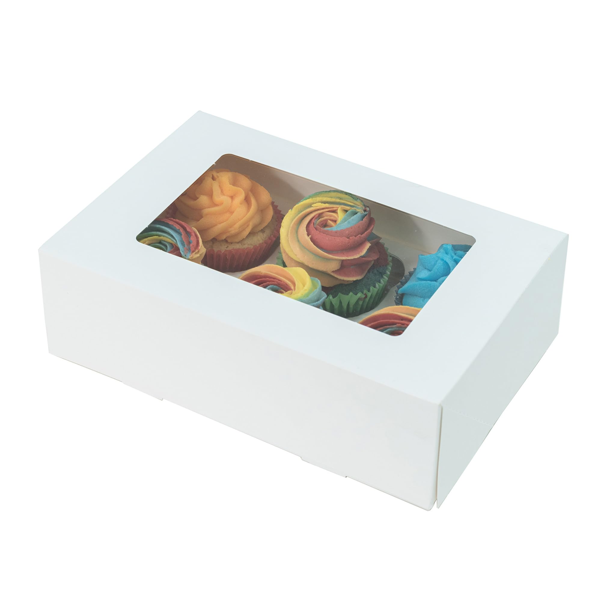 Culpitt 6 Hole Cupcake Boxes - 5 Pack White Carrier for Display & Transport | Sturdy Card 5