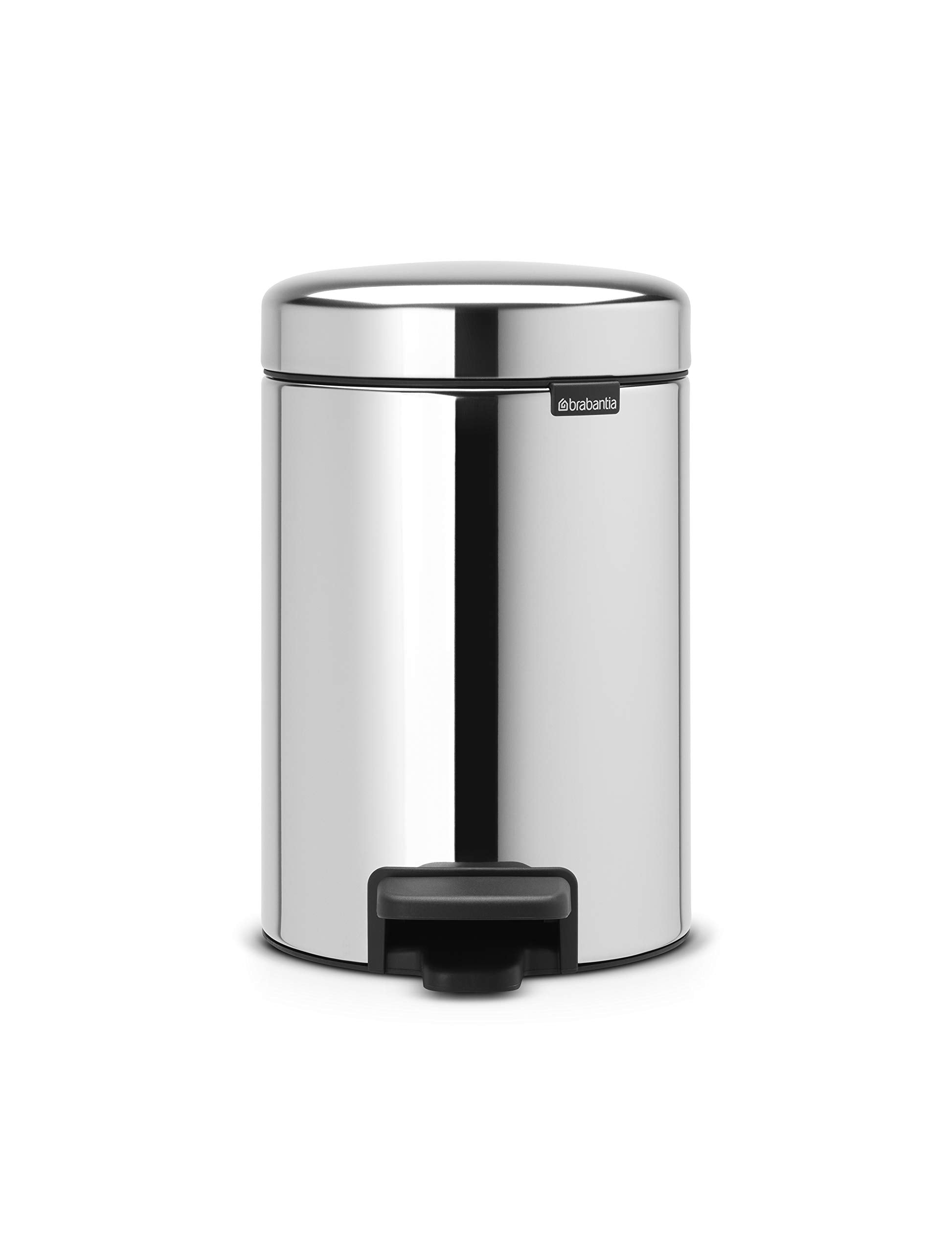 Brabantia NewIcon Pedal Bin - 3 L Capacity | Brilliant Steel Finish | Soft-Closure Lid 1