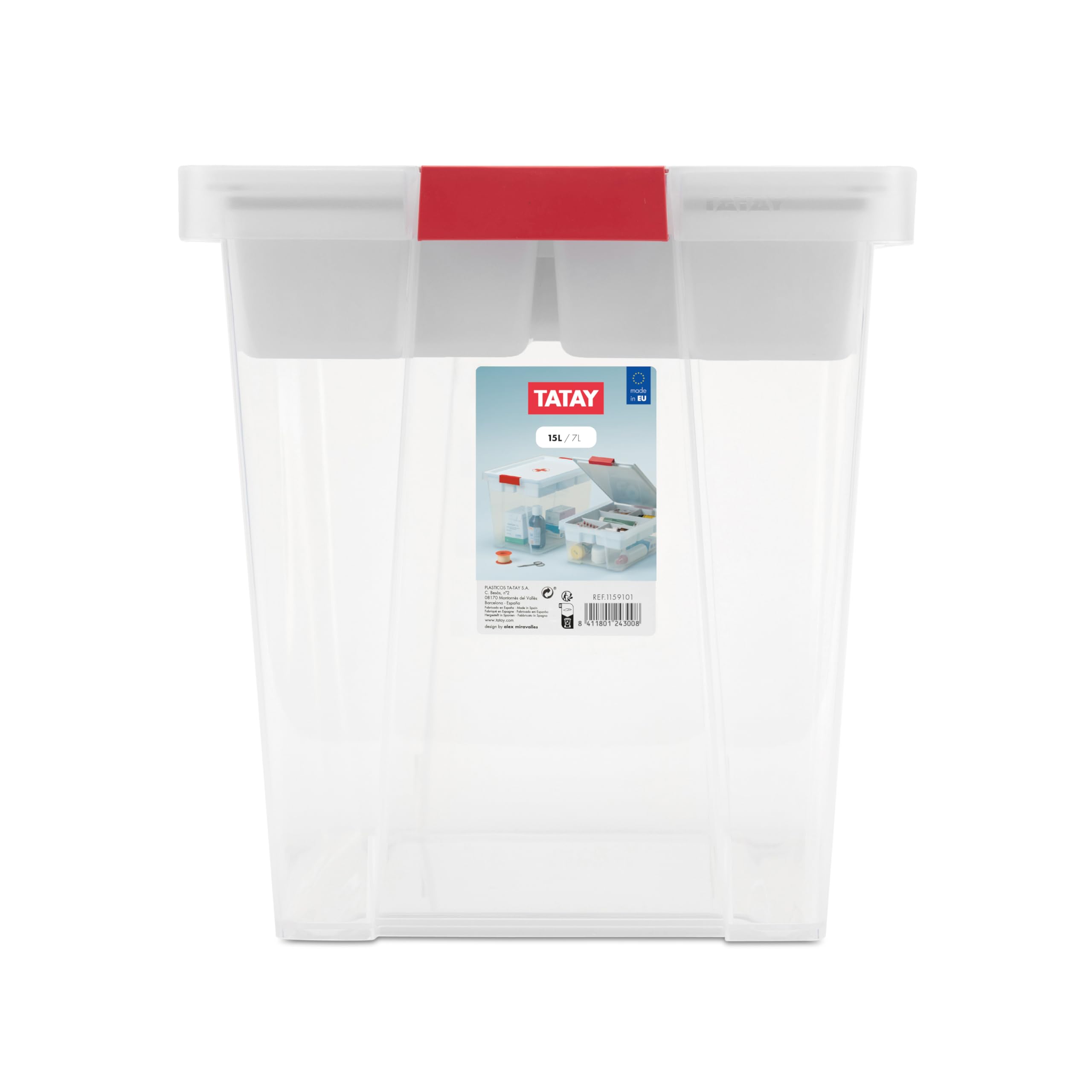 TATAY First Aid Box - 15L Capacity | Hinged Lid & Handles | Includes Organiser Tray 3