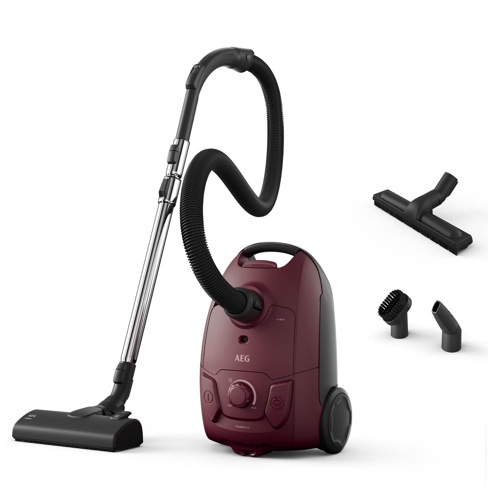 AEG 5000 Series AB51C2DR Bagged Cylinder Vacuum Cleaner | 1492W | 3L Capacity | Dark Red