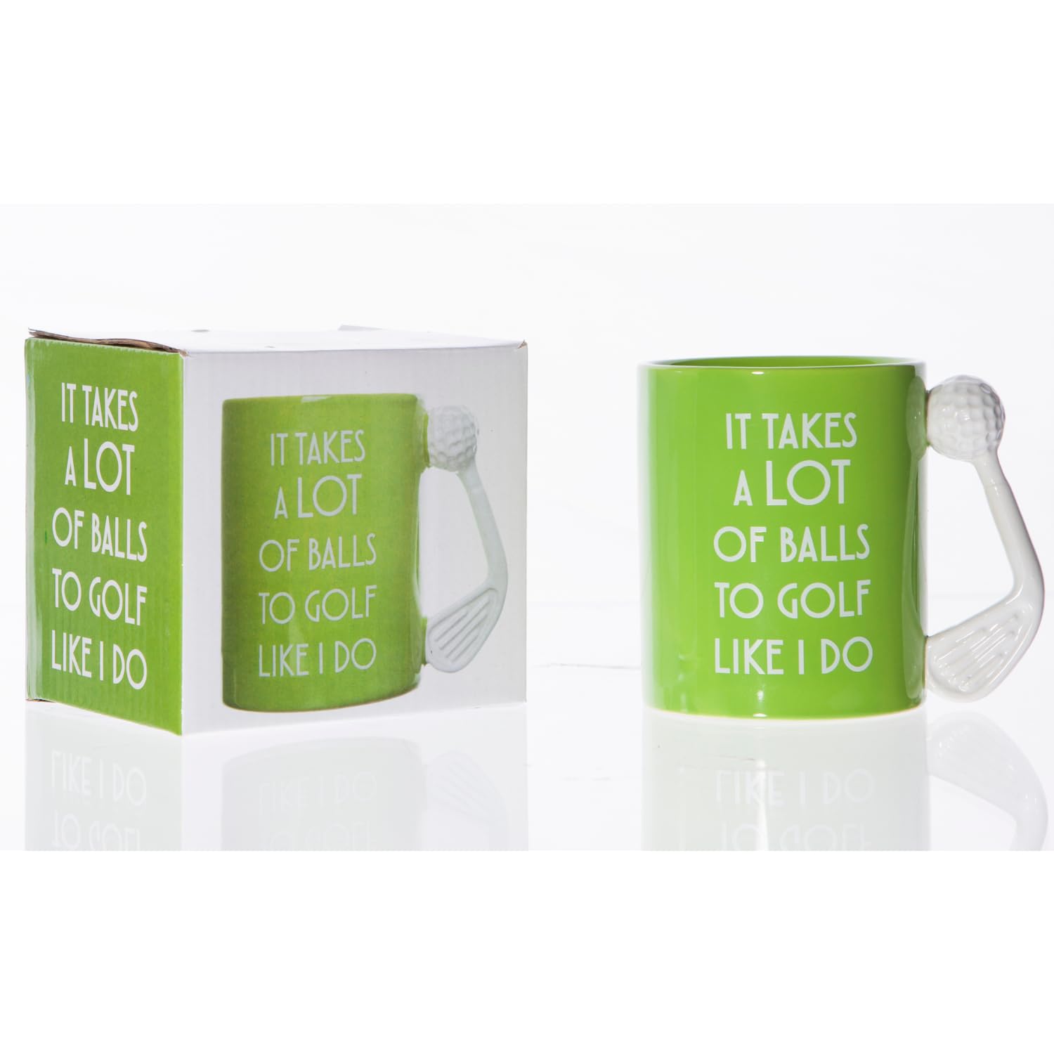 Boxer Gifts Funny Golf Mug - It Takes A Lot Of Balls | Ceramic | Green 4