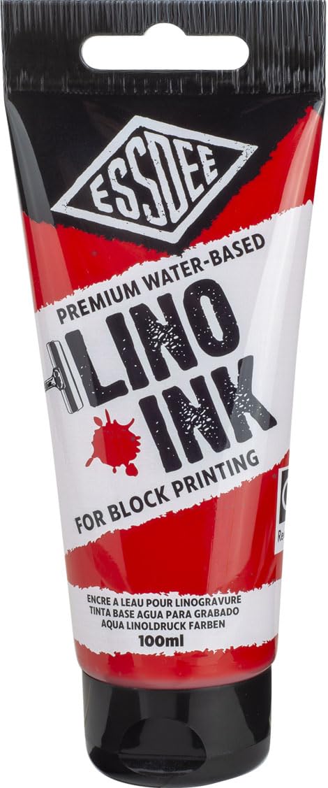 ESSDEE Premium Block Printing Ink - Red, Water-Based, 100ml | High Quality Printmaking 1