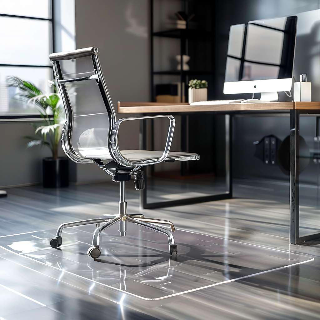 Nicoman Chair Mat - Clear PVC Hard Floor Protector | 1000x1000x2mm | Made in the UK