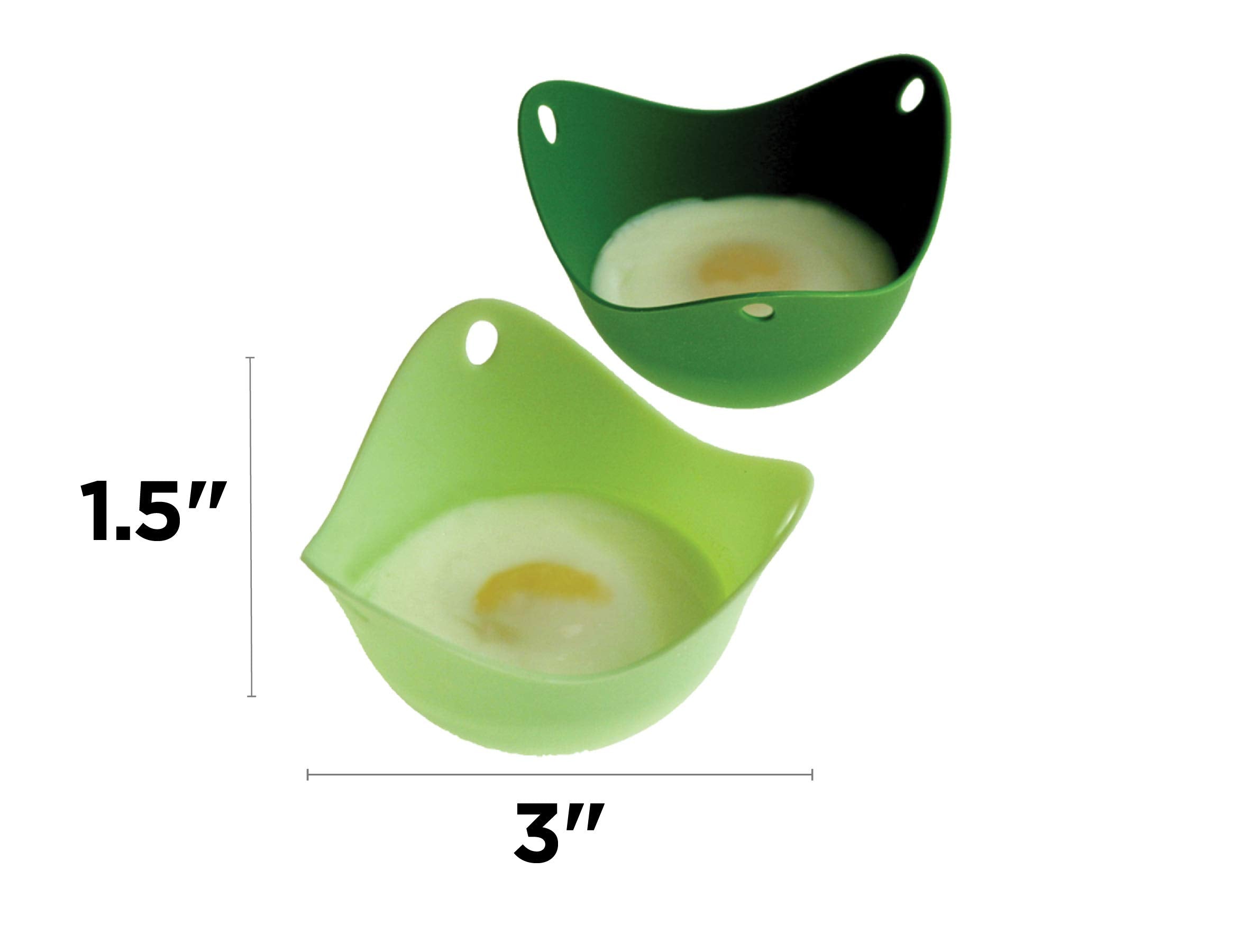 fusionbrands Poach Pod Egg Poachers - Silicone, Microwave & Dishwasher Safe | 8cm Diameter | Set of 2 Green Pods 6