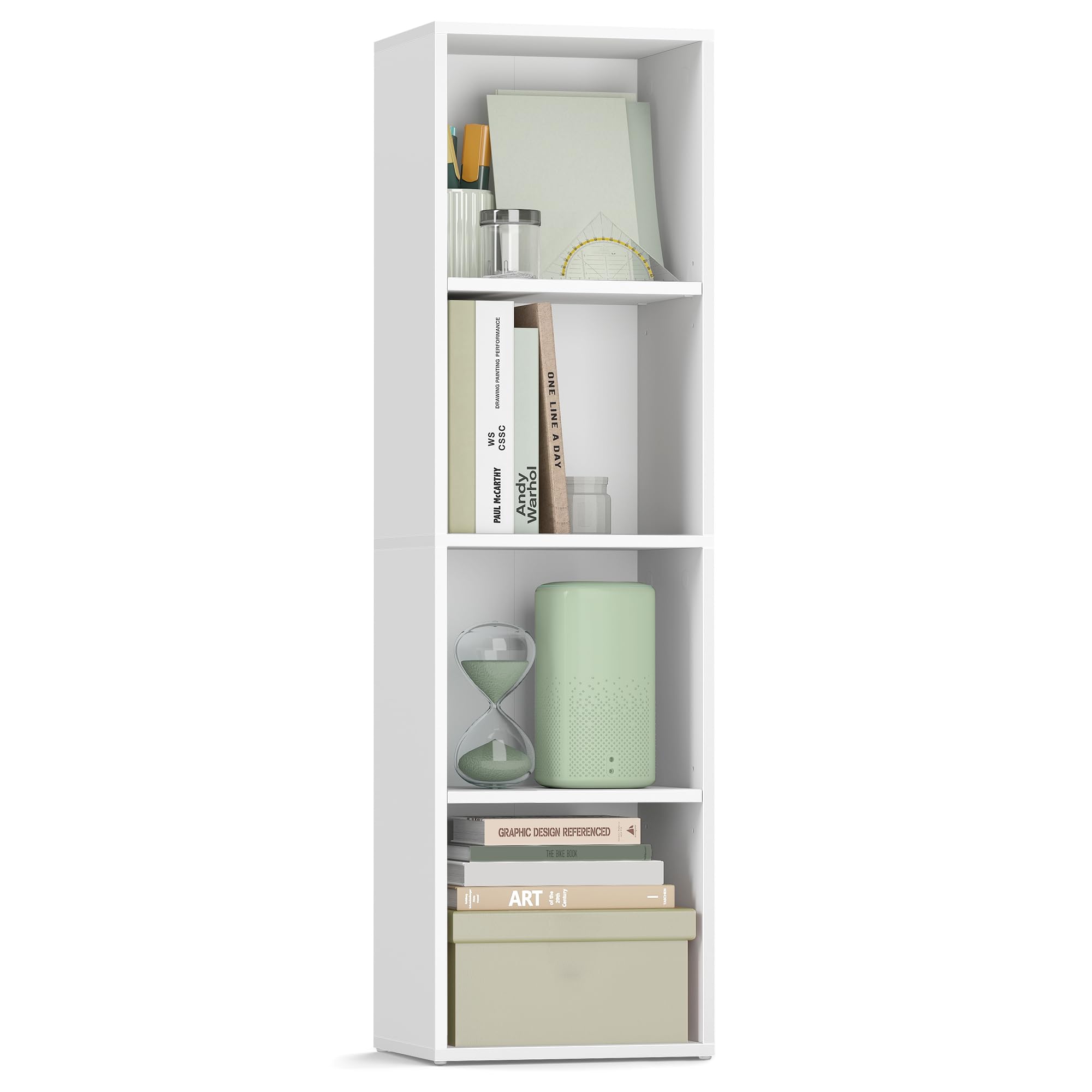 VASAGLE CUSTOS Collection - 4-Tier Cube Bookcase Storage Shelf | Cloud White | 10kg Capacity 1