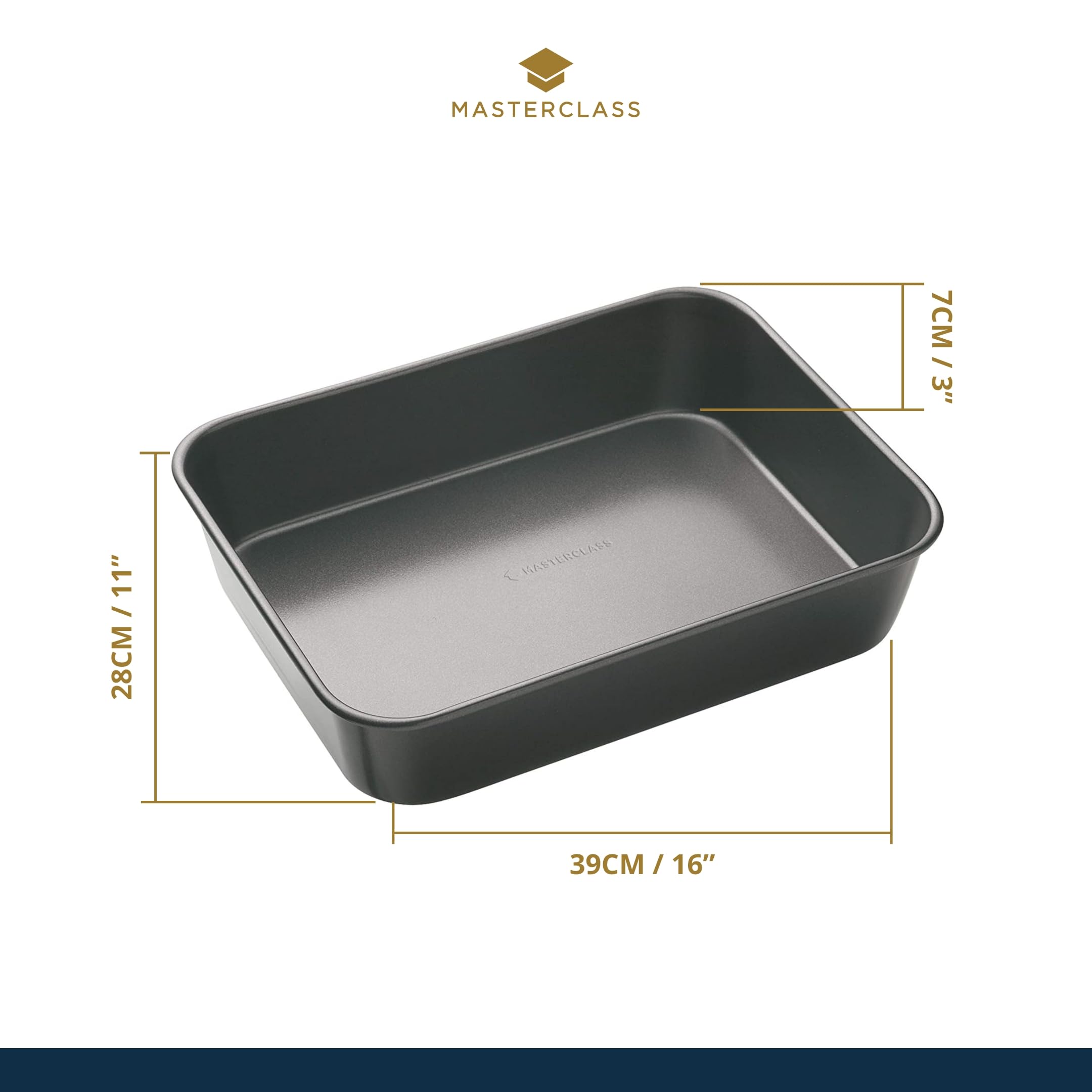 MasterClass Carbon Steel Deep Roasting Pan - Non-Stick | 39 x 28 cm | Grey 2