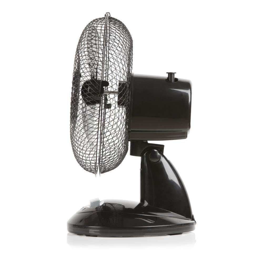 Signature S40008B 9” Desk Fan - 2 Speed Oscillation | Adjustable Tilt | Black Plastic 9
