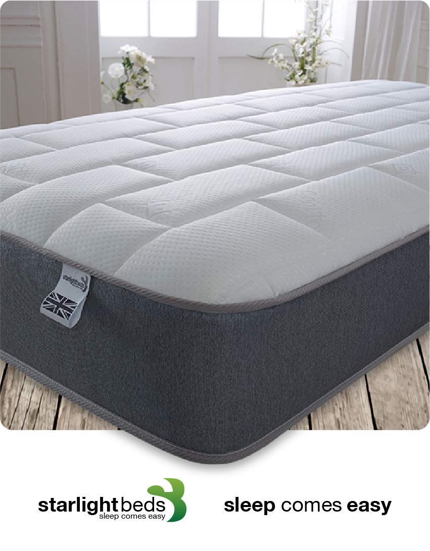 Starlight Beds Single Hybrid Mattress with Springs & Memory Foam | 90x190cm | Grey Border 4