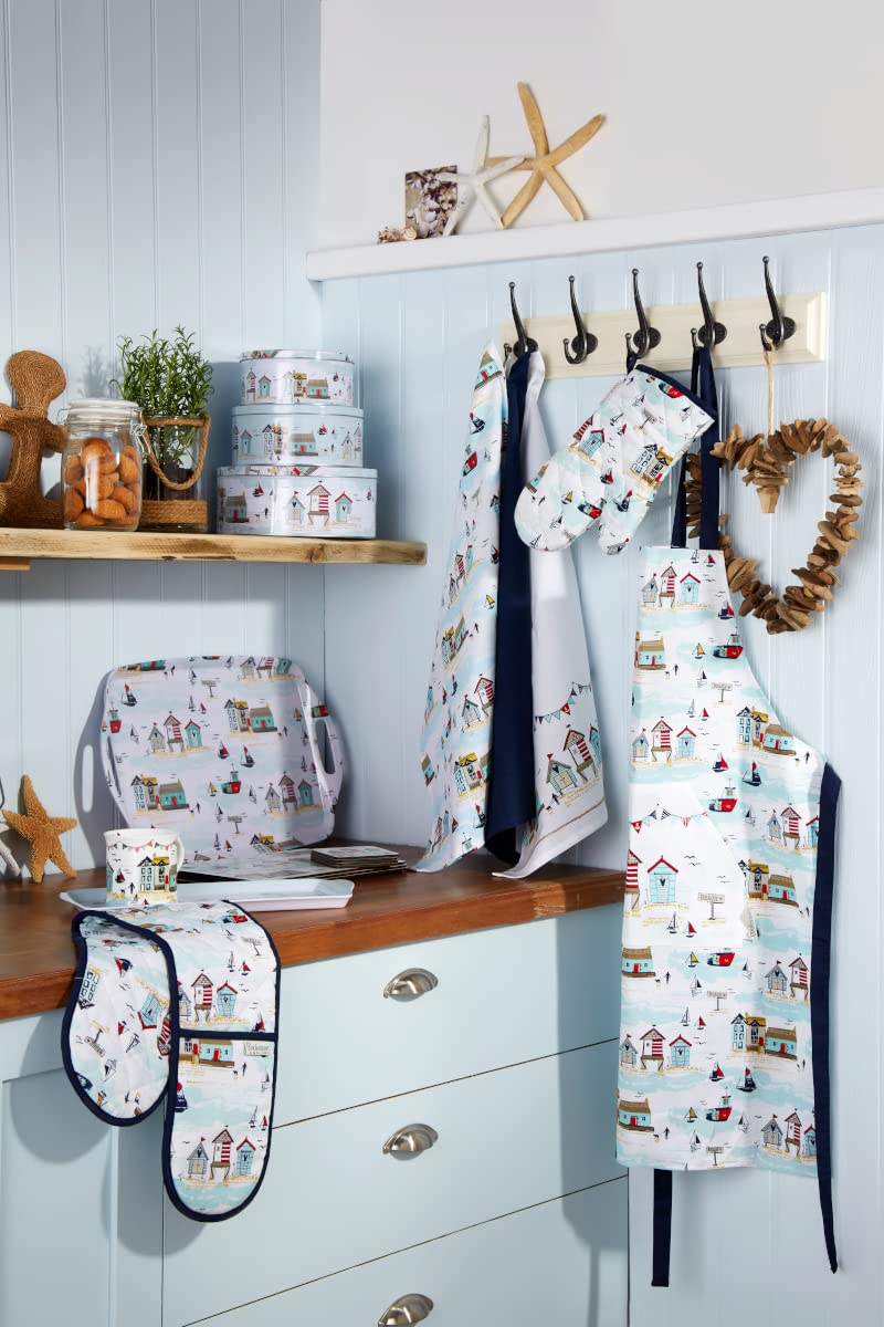 Cooksmart Double Oven Gloves - Heat Resistant Protection | 100% Cotton | Beside the Seaside 4