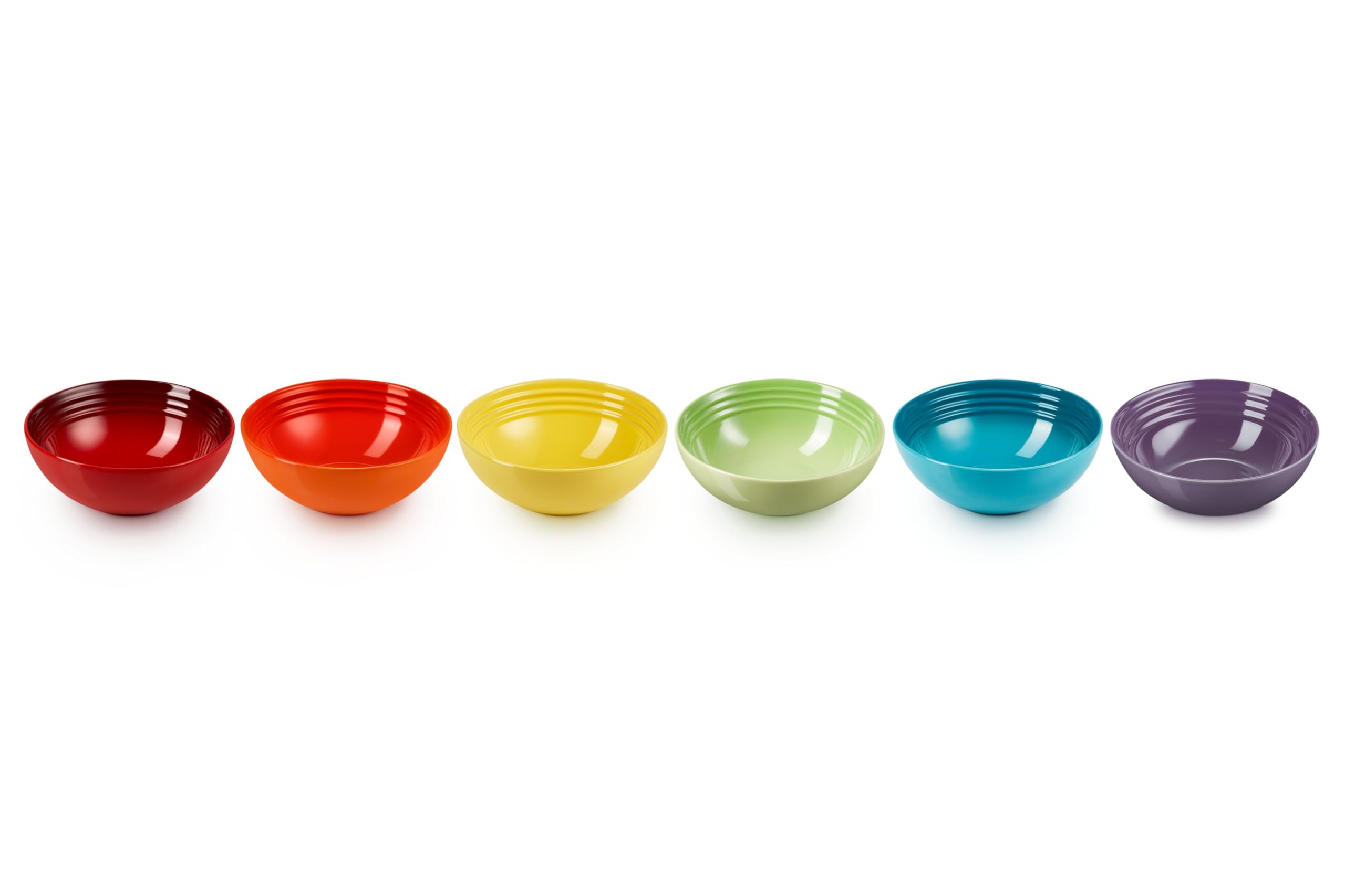Le Creuset Stoneware Cereal Bowl Set - 6 Pieces, 650 ml Capacity, Rainbow Colors 1