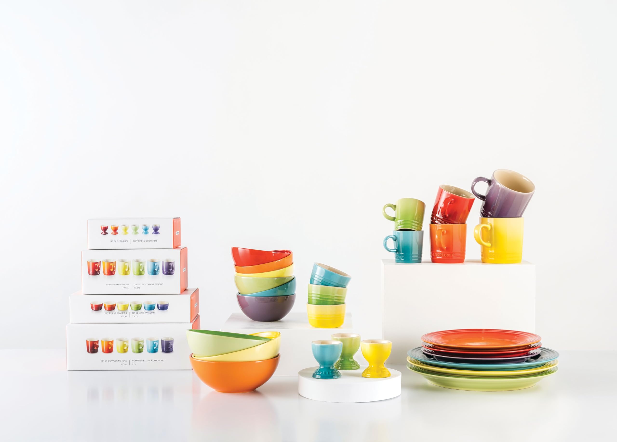 Le Creuset Stoneware Cereal Bowl Set - 6 Pieces, 650 ml Capacity, Rainbow Colors 6