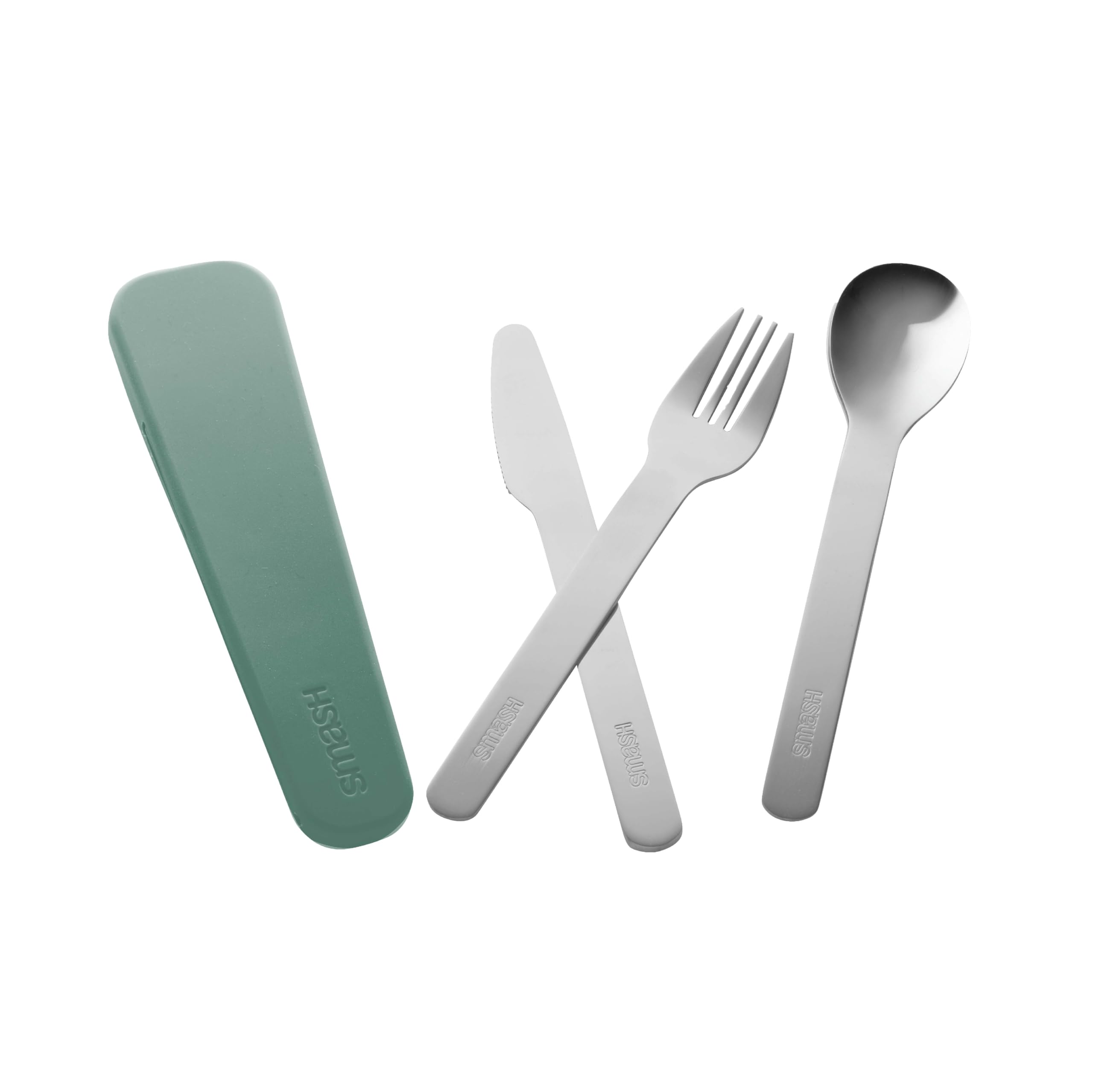 Smash Stainless Steel Travel Cutlery Set with Silicone Case | Knife, Fork, Spoon | Green 4