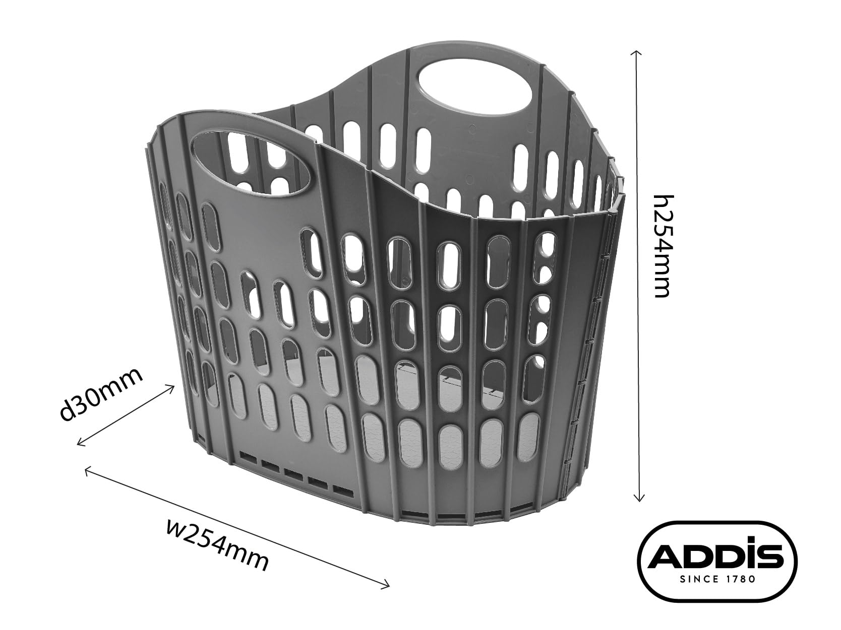 Addis Fold Flat Easy Store Laundry Basket Hamper - 38 Litre Capacity | Collapsible Plastic Design | Grey & Mint 3