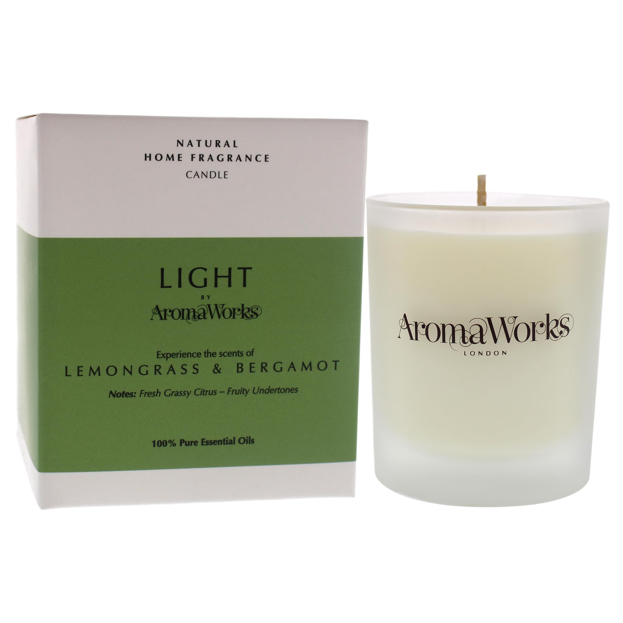 AromaWorks London Lemongrass & Bergamot Scented Candle - 36 Hour Burn Time | Soy Wax 4
