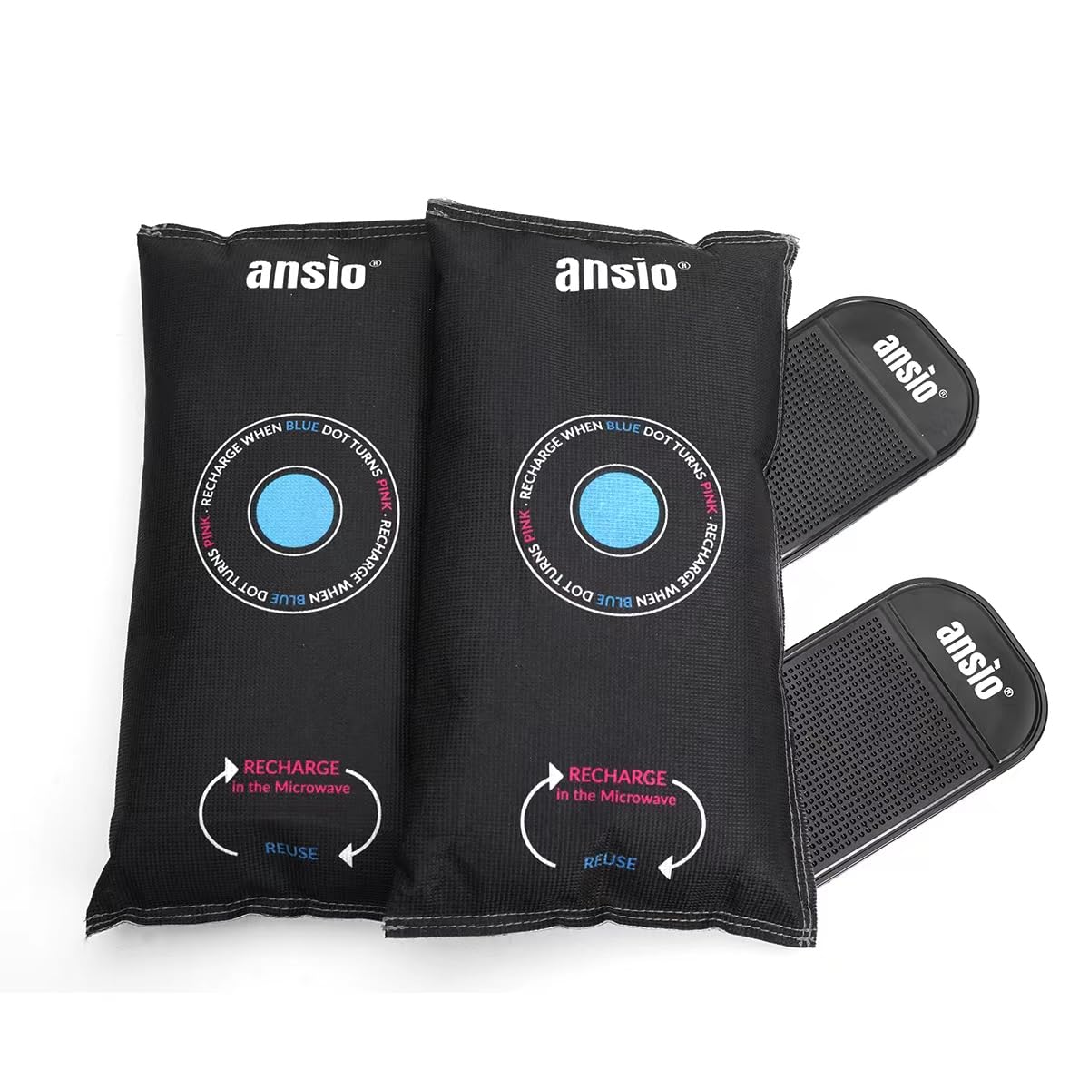 ANSIO Reusable Car Dehumidifier Bag - 900g Moisture Absorber | Pack of 2 | Microwave Rechargeable