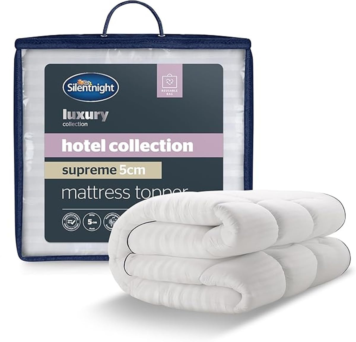 Silentnight Hotel Collection Mattress Topper - Single Bed | 5cm Depth | Hypoallergenic 1