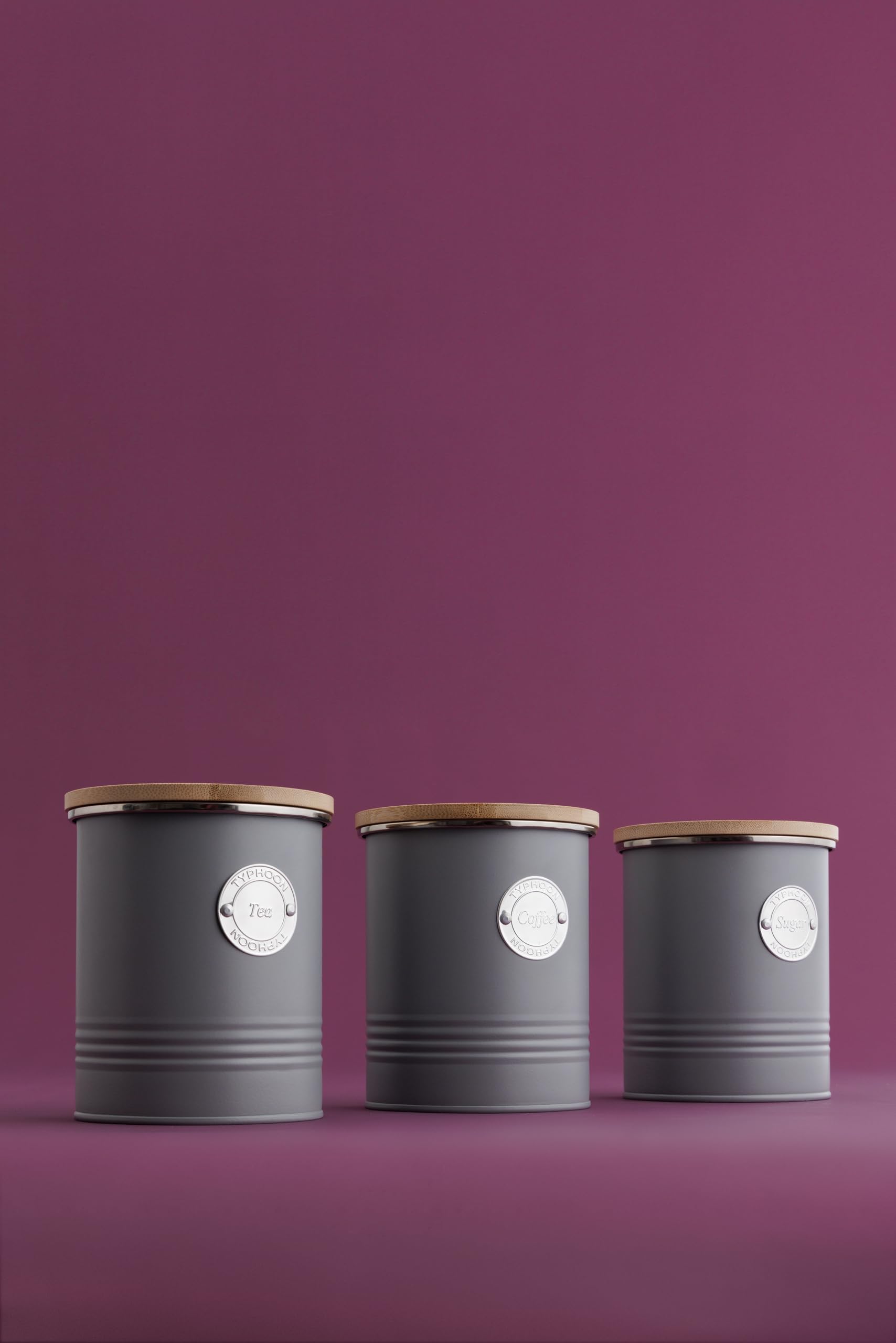 Typhoon Living Tea Storage Canister - 1 Litre Capacity | Carbon Steel & Bamboo Lid 9