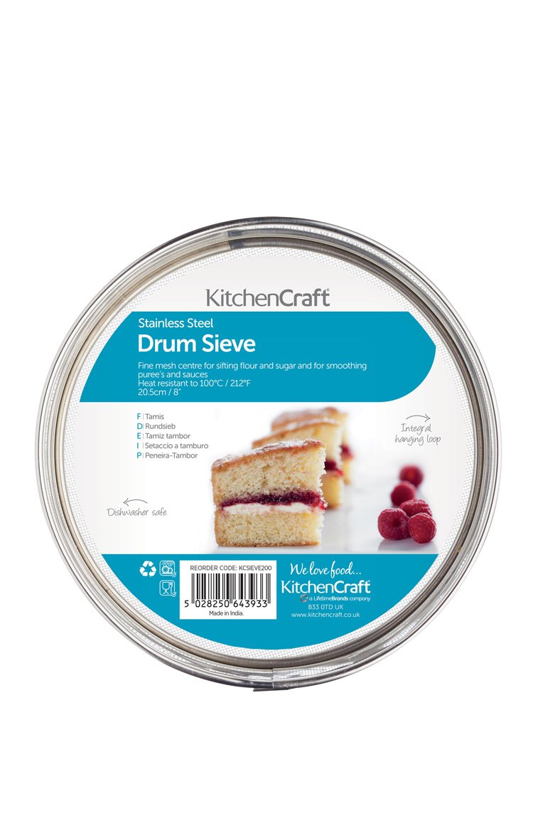 KitchenCraft Fine Mesh Tamis Drum Sieve - 20.5 cm Stainless Steel | Heat Resistant 2