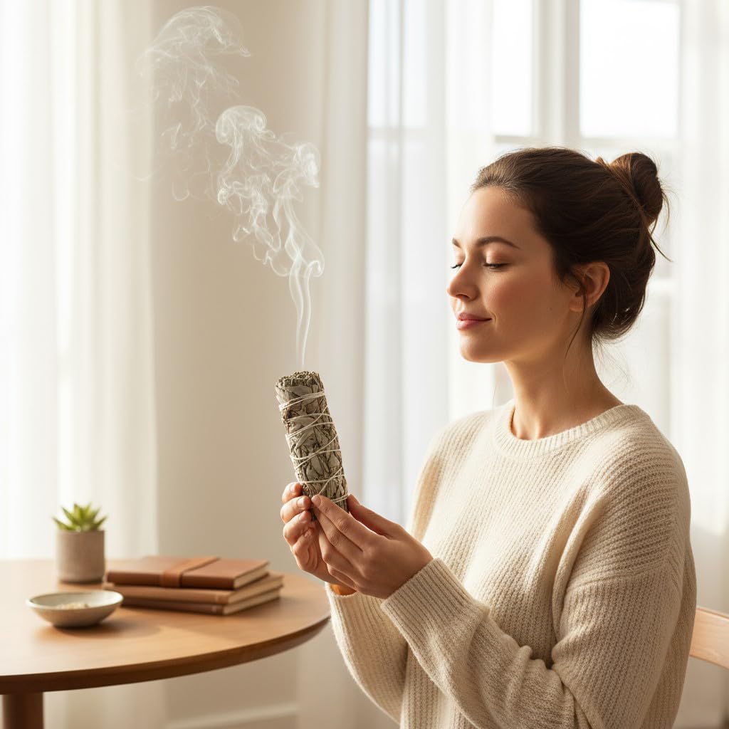 VIE White Sage Smudge Stick - 4 Inch, Hand-Tied for Energy Cleansing & Meditation 4