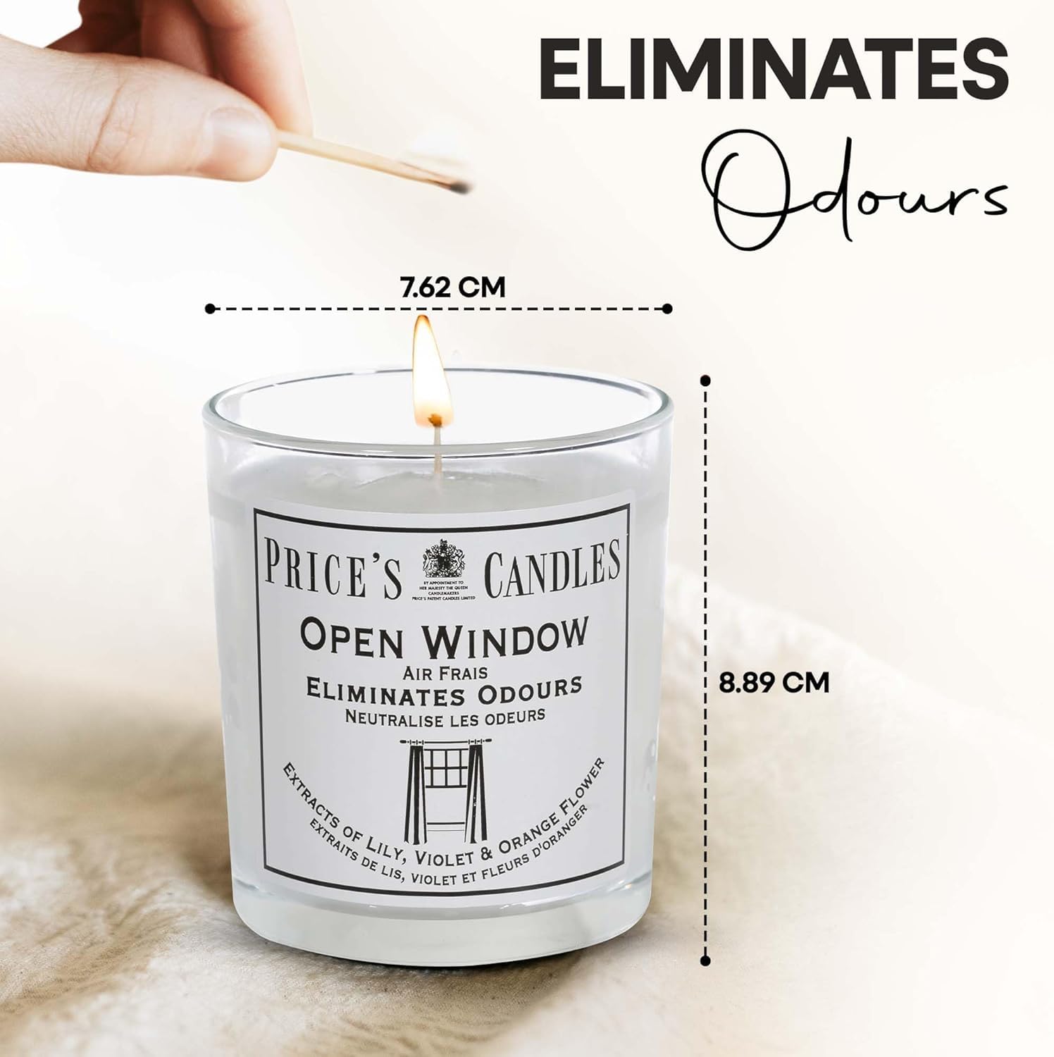 Price's Candles Set of 3 Open Window Jar Candles | 135 Total Hours | Odor Eliminating