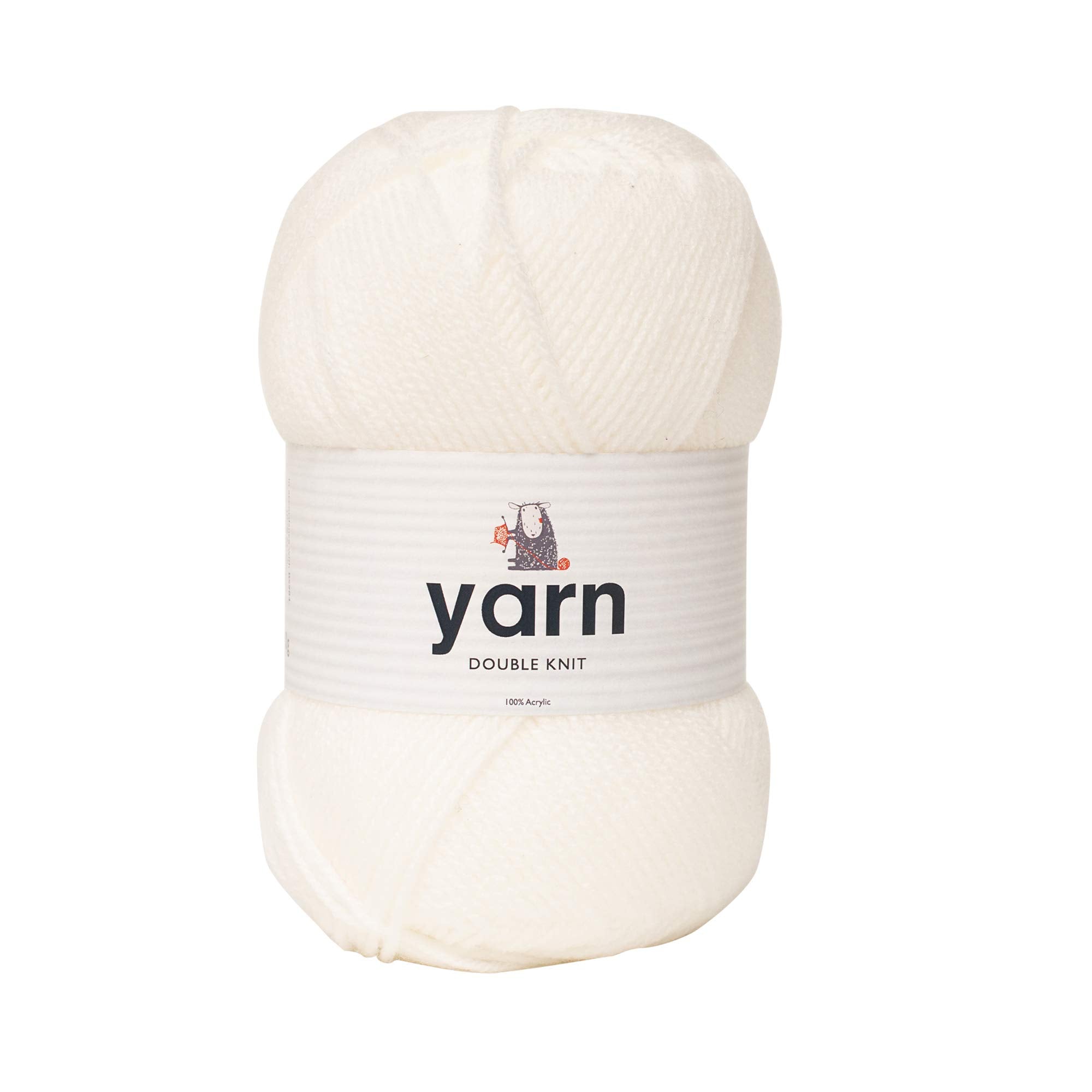 KORBOND DK White Yarn - 100g Acrylic Wool | 290m Length | Hypoallergenic Double Knit 1