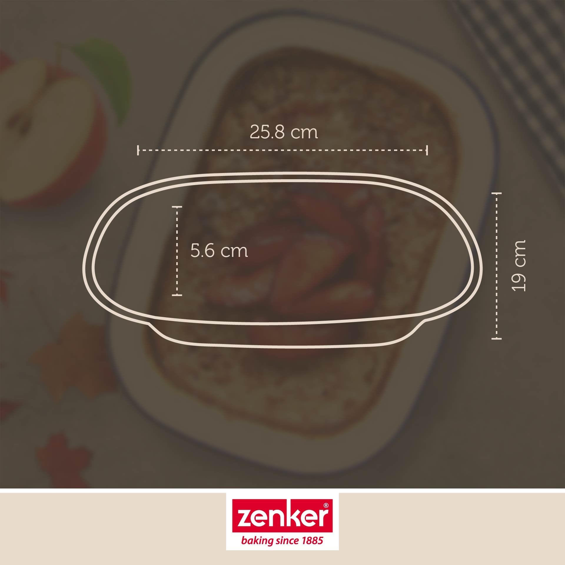 Zenker Enamel Pie Pan - Vintage Design, Carbon Steel, Air Fryer Compatible | 25.8x19cm 3