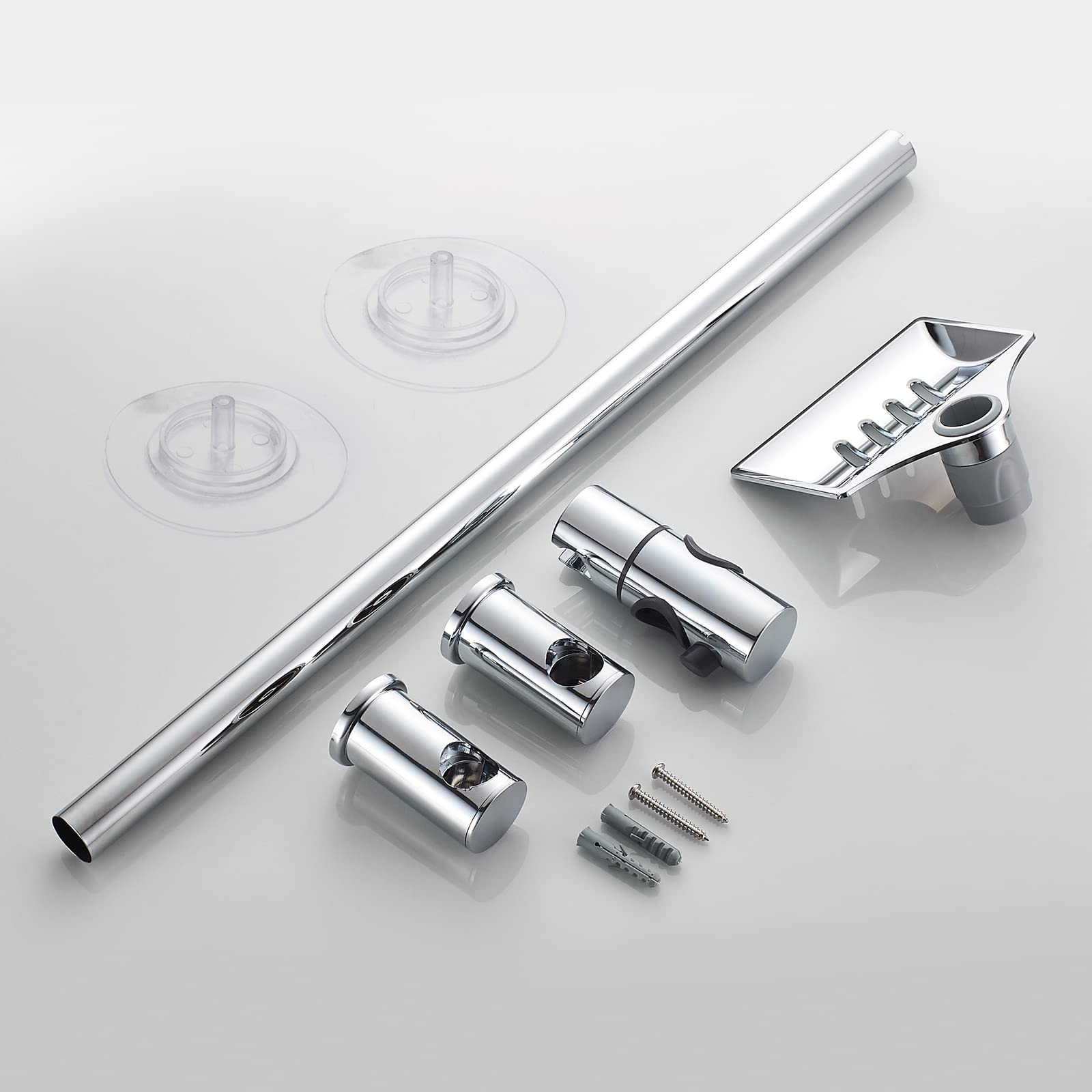 Ibergrif M20802-1 Shower Riser Rail - Nail-Free Slide Bar, Adjustable Height, Stainless Steel 8