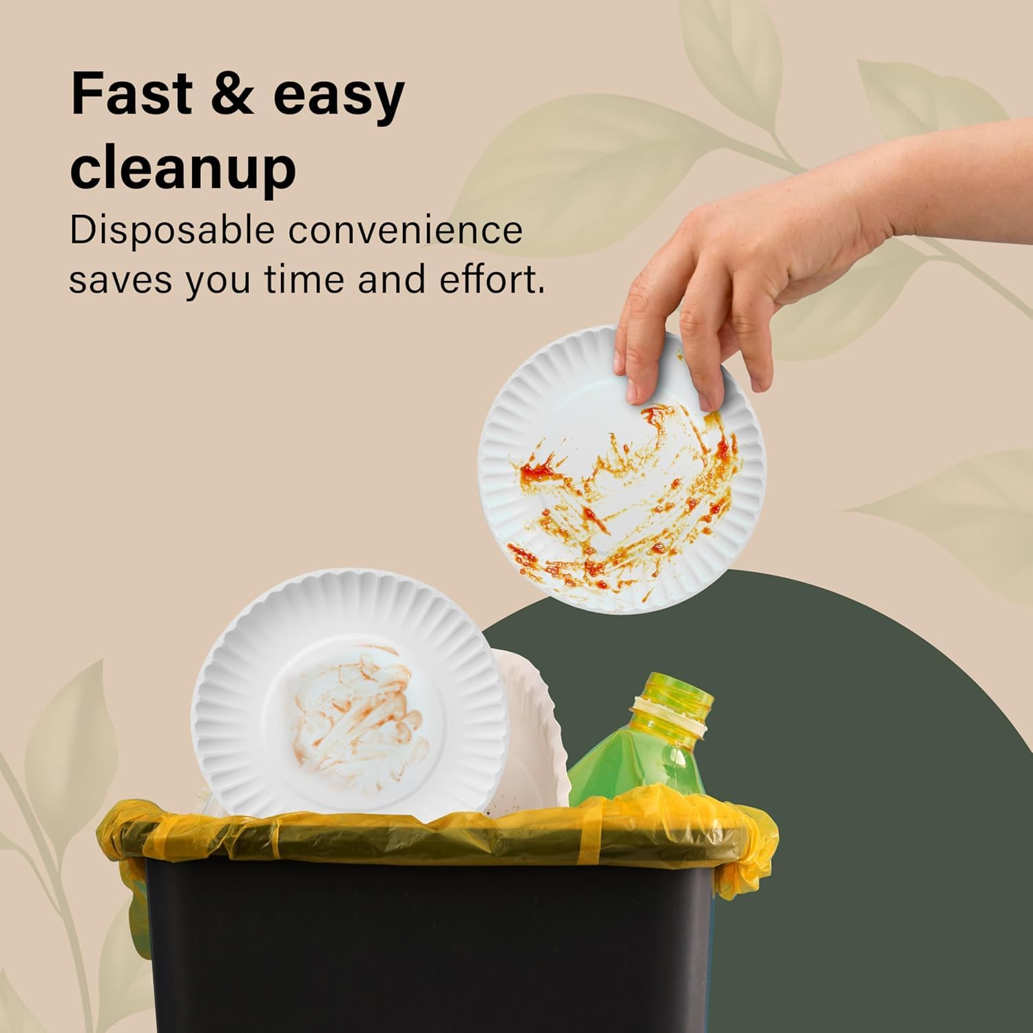 Vivo Technologies 100-Pack 7-Inch Disposable Paper Plates - White, Compostable | Microwavable 6