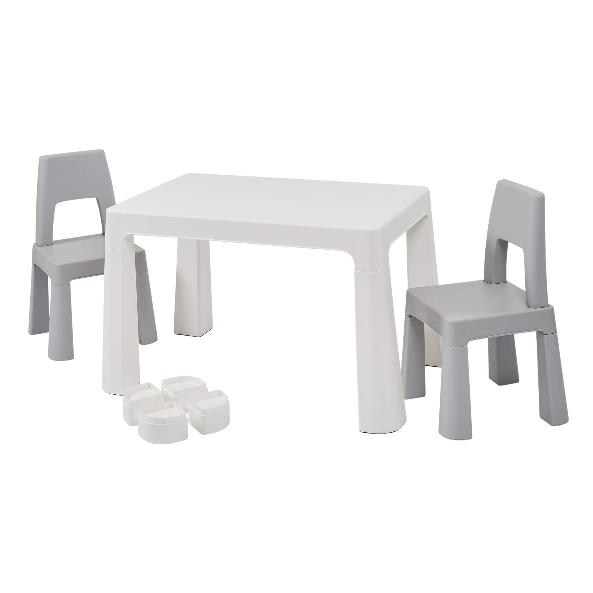 Liberty House Toys Kids Height Adjustable Table and 2 Chairs Set | White/Grey | Ages 1-8 2