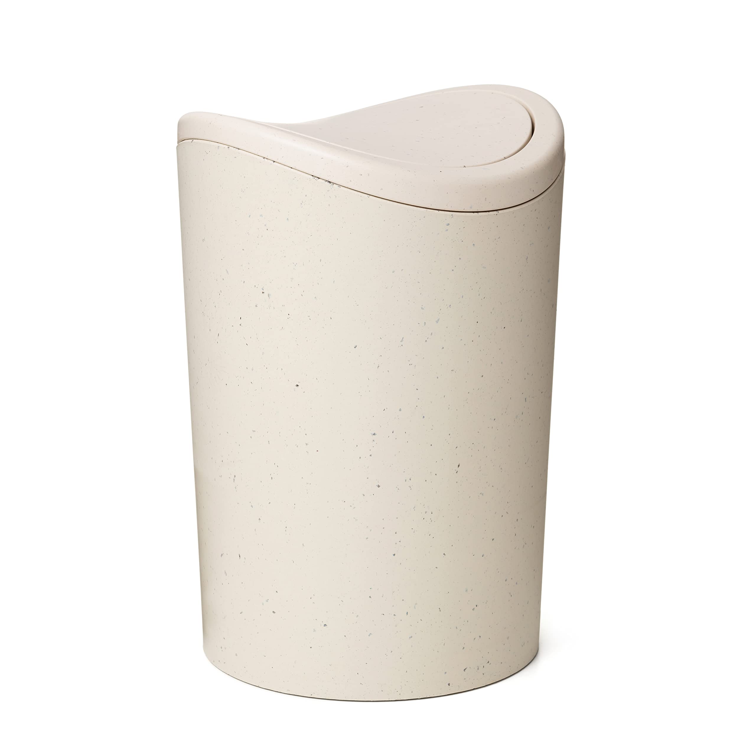 TATAY Bathroom Bin with Swing Lid | 6L Capacity | Beige Polypropylene | Made in Spain 1