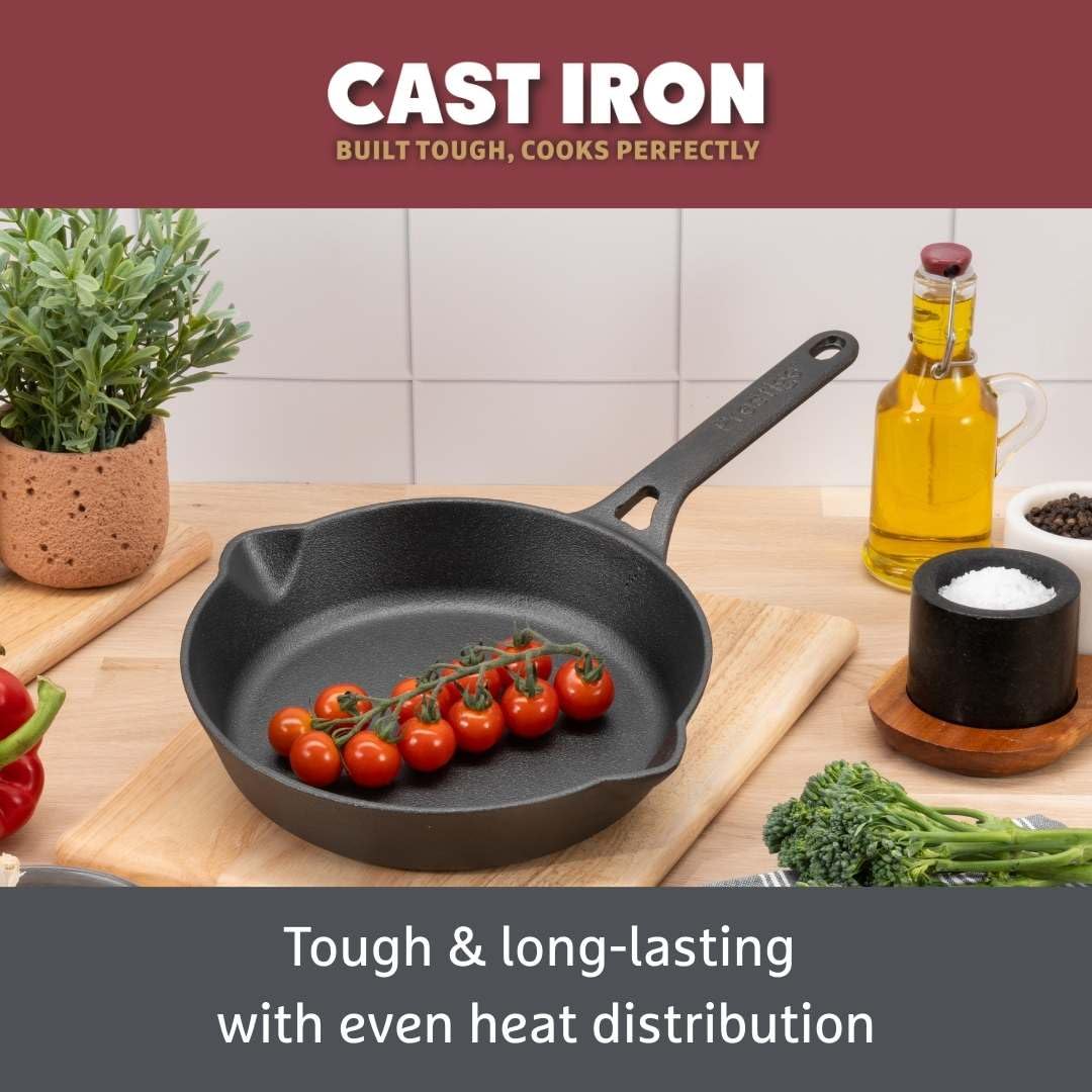 Prestige Cast Iron Frying Pan - 22 cm, Pre-Seasoned, Induction & Oven Safe 5