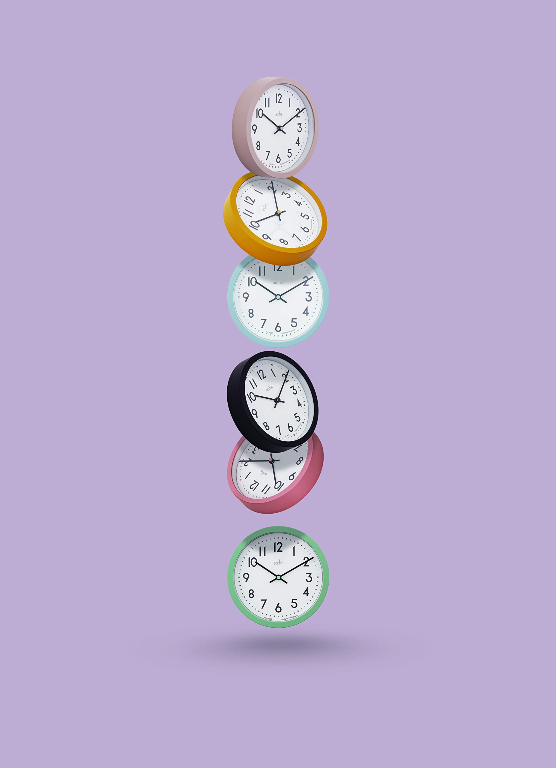 Acctim Elstow Wall Clock - 20cm Diameter Plastic Case | Quartz Movement | Meadow Green 3