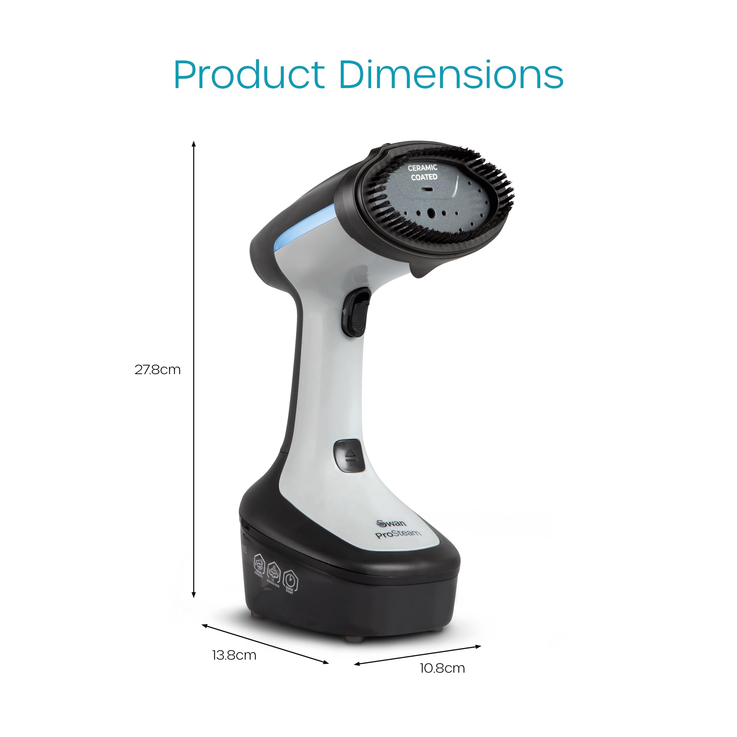 Swan Portable Garment Steamer - 1500W Power | 300ml Tank | Kills 99.99% Bacteria 7