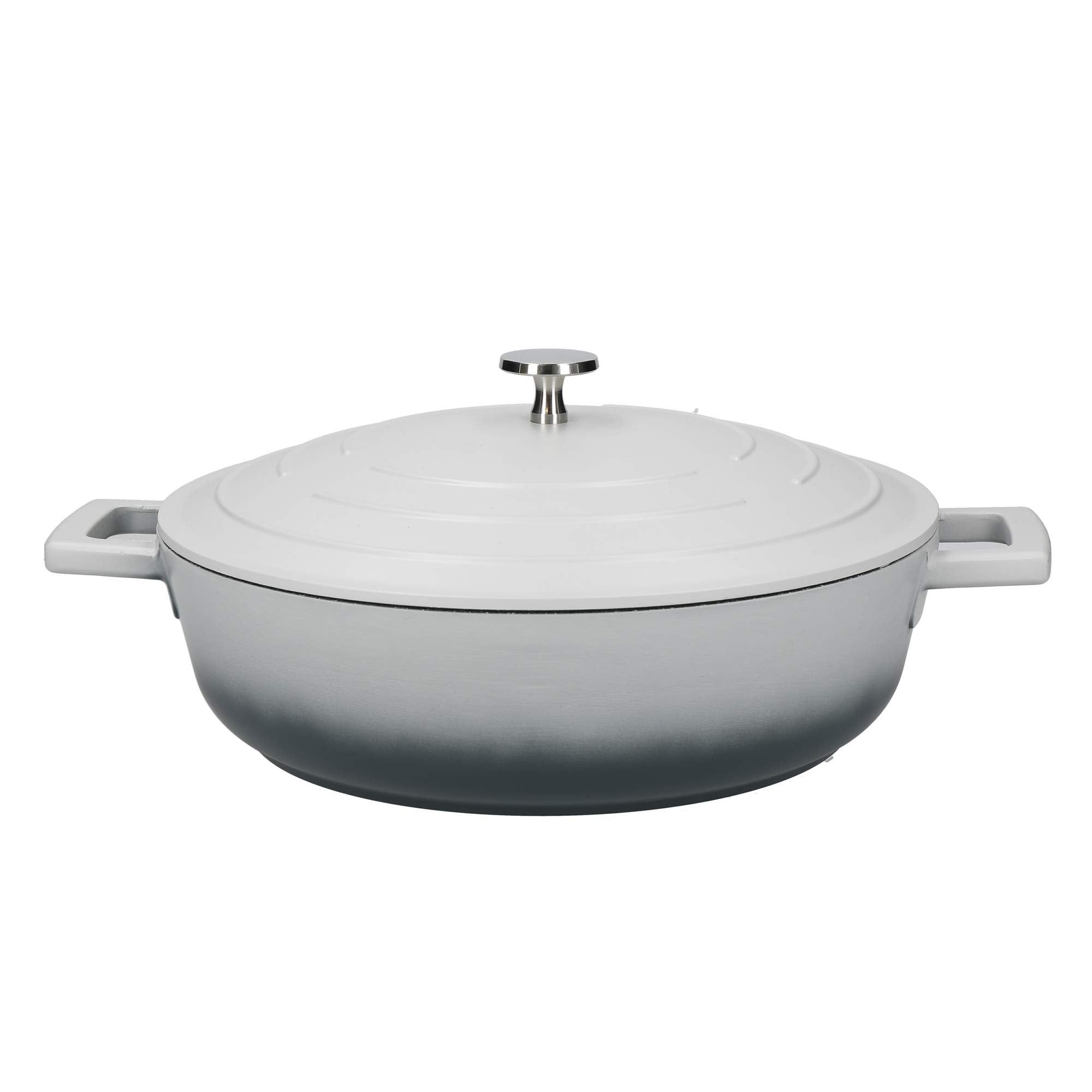 MasterClass Cast Aluminium Shallow Casserole Dish - 28cm, 4L Capacity | Hob to Oven | Grey Ombre 1