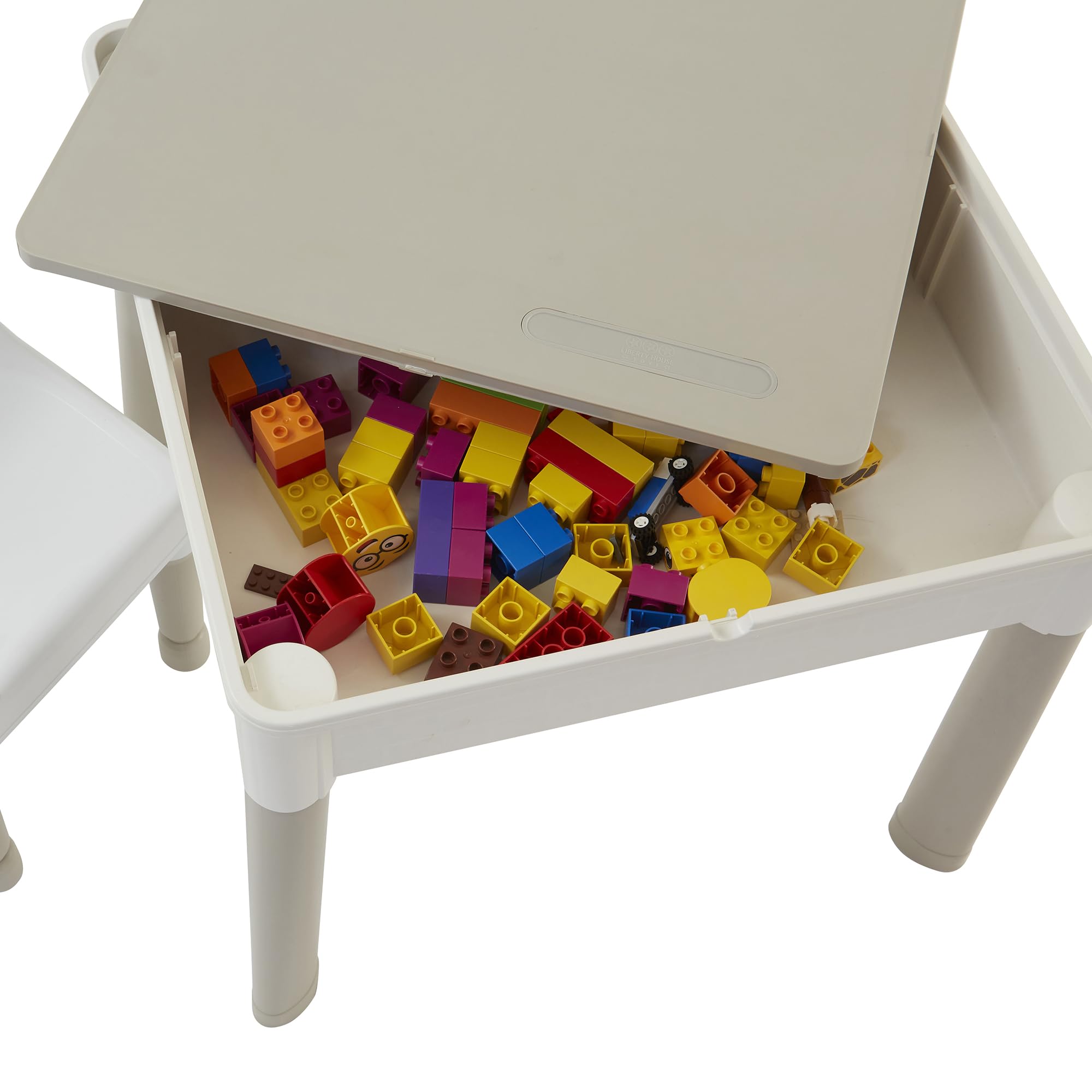 Liberty House Toys Kids 5-in-1 Activity Table and 2 Chairs Set | Reversible Top | Storage Base 6