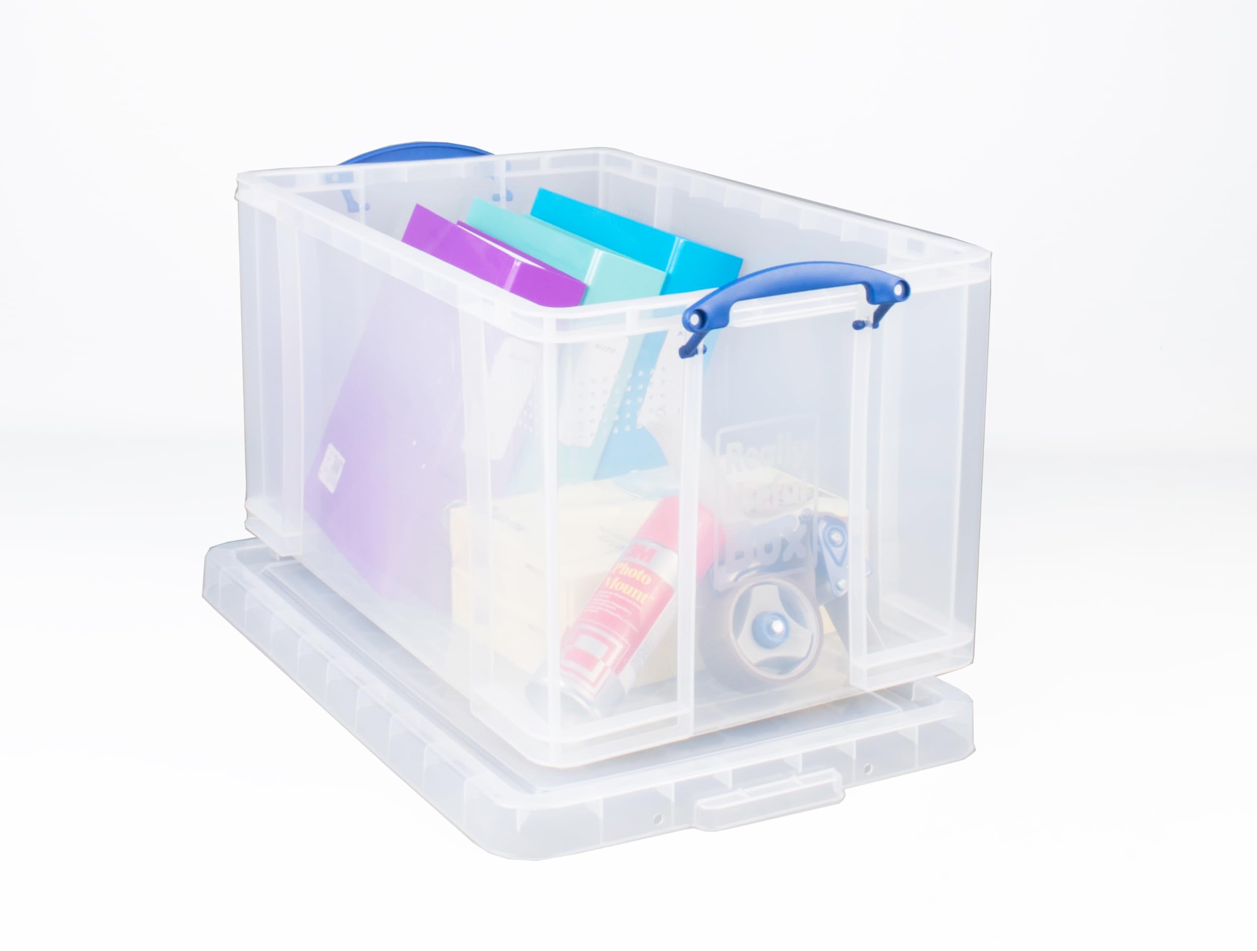 Really Useful Box Plastic Storage Box - 84 Litre Capacity, Clear, Pack of 2 6